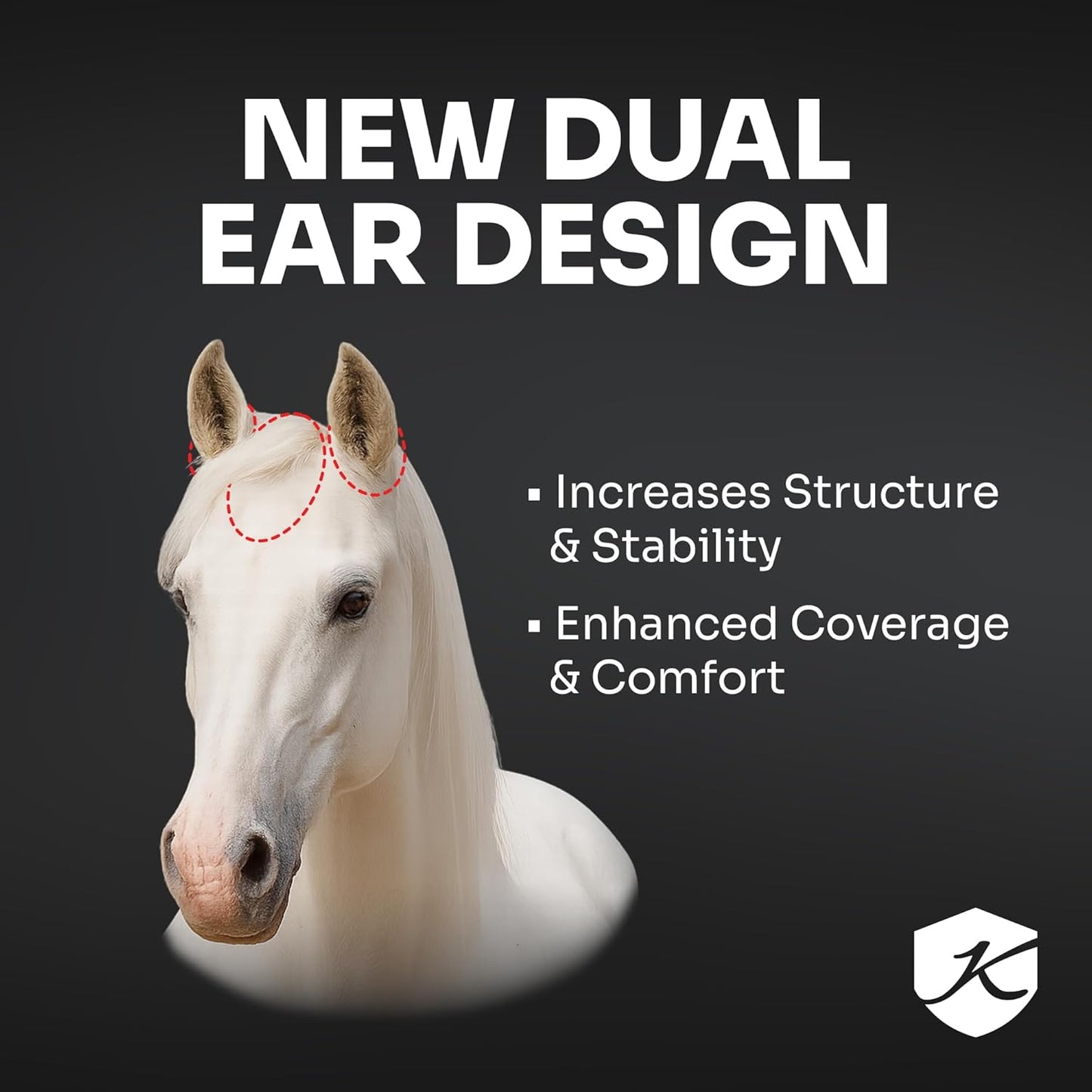 Kensington UV Fly Mask with Fleece Trim - Protective Mask with Dual Ear Opening & Forelock Freedom - Size: Small Color: 121-Deluxe Black