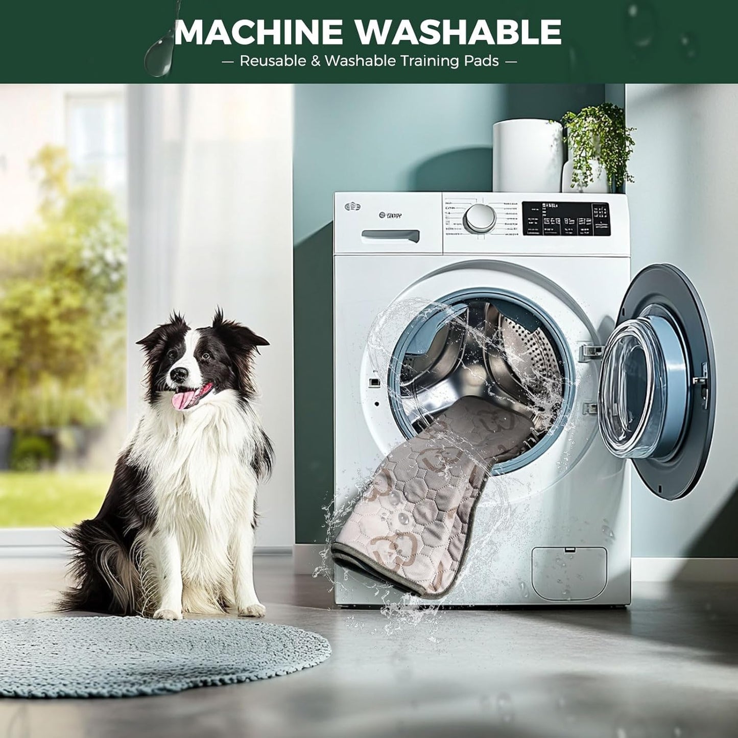 FXW Washable Pee Pads for Dogs, Puppy Pads with Super Absorbent, Specifically Designed for Potty Training, Square, 39" x 39", 2 Packs