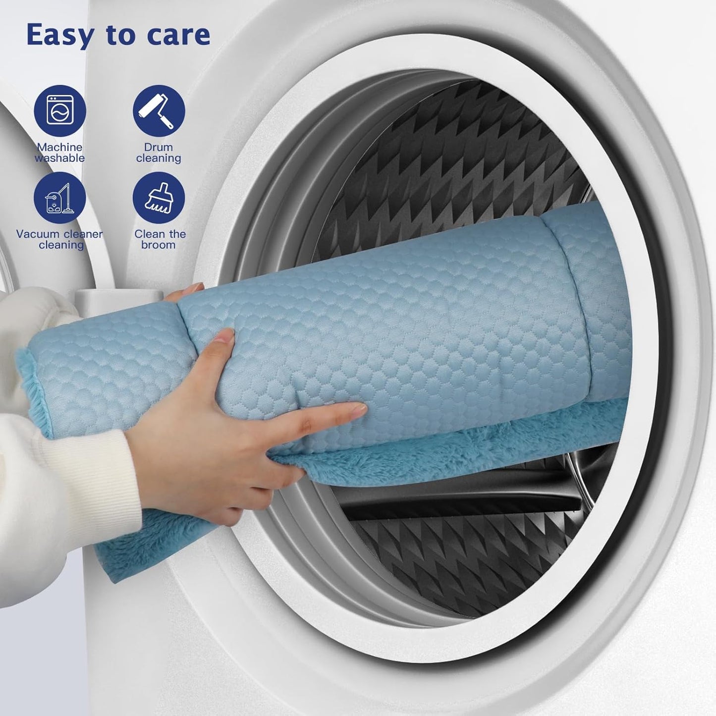 Dog Bed Mat, Crate Pad Reversible,Soft Kennel Pad, Washable Dog Crate Mat (Cool and Warm),Pet Sleeping Mattress for Small Medium Dogs XB009 (42''x28'',Blue)