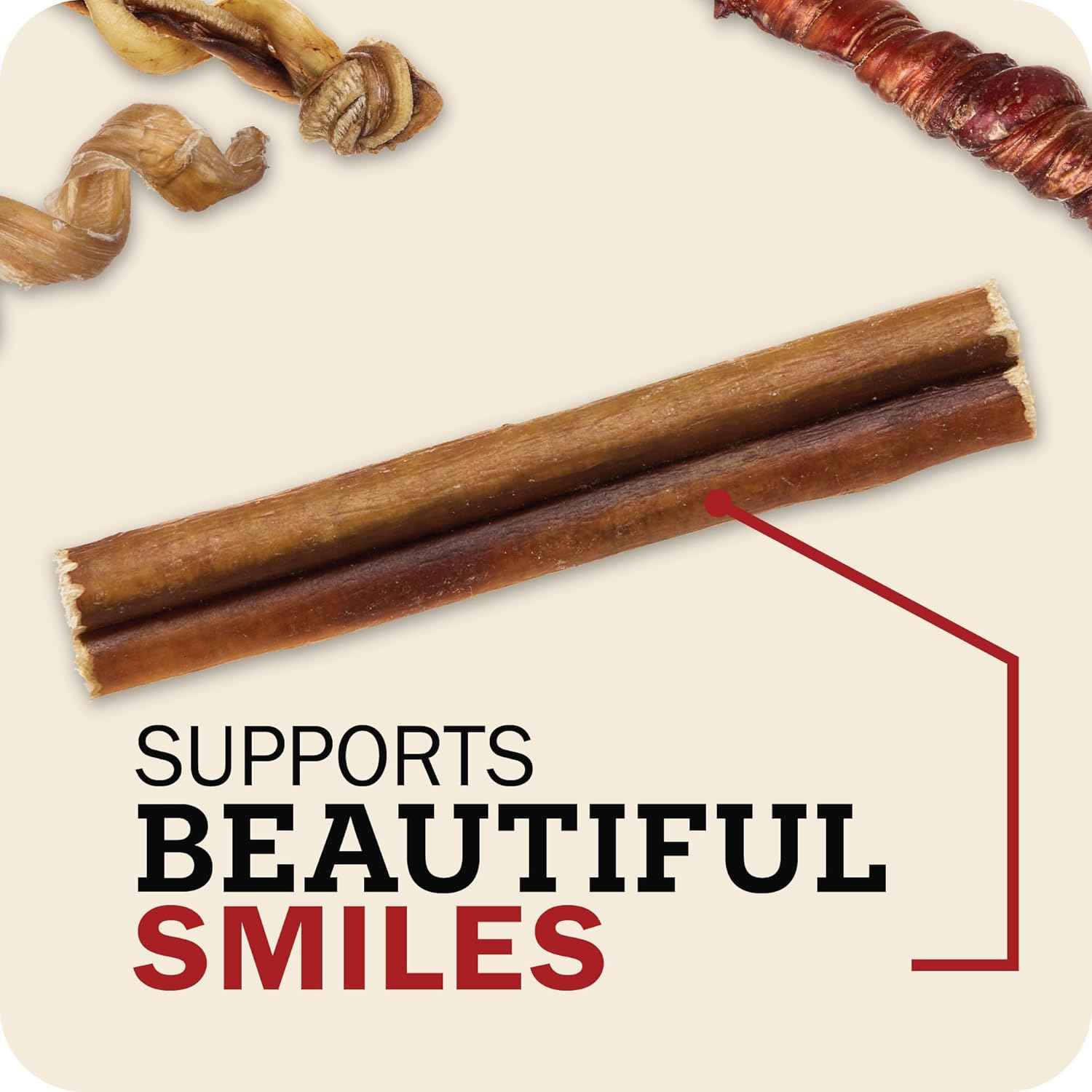 Redbarn Premium Bully Sticks for Dogs - 7 Inch, 6 Count - Long Lasting, Rawhide-Free, Slow Roasted, Low Odor & Highly Digestible, Single Ingredient Chews & All-Natural Dental Treats for Chewers
