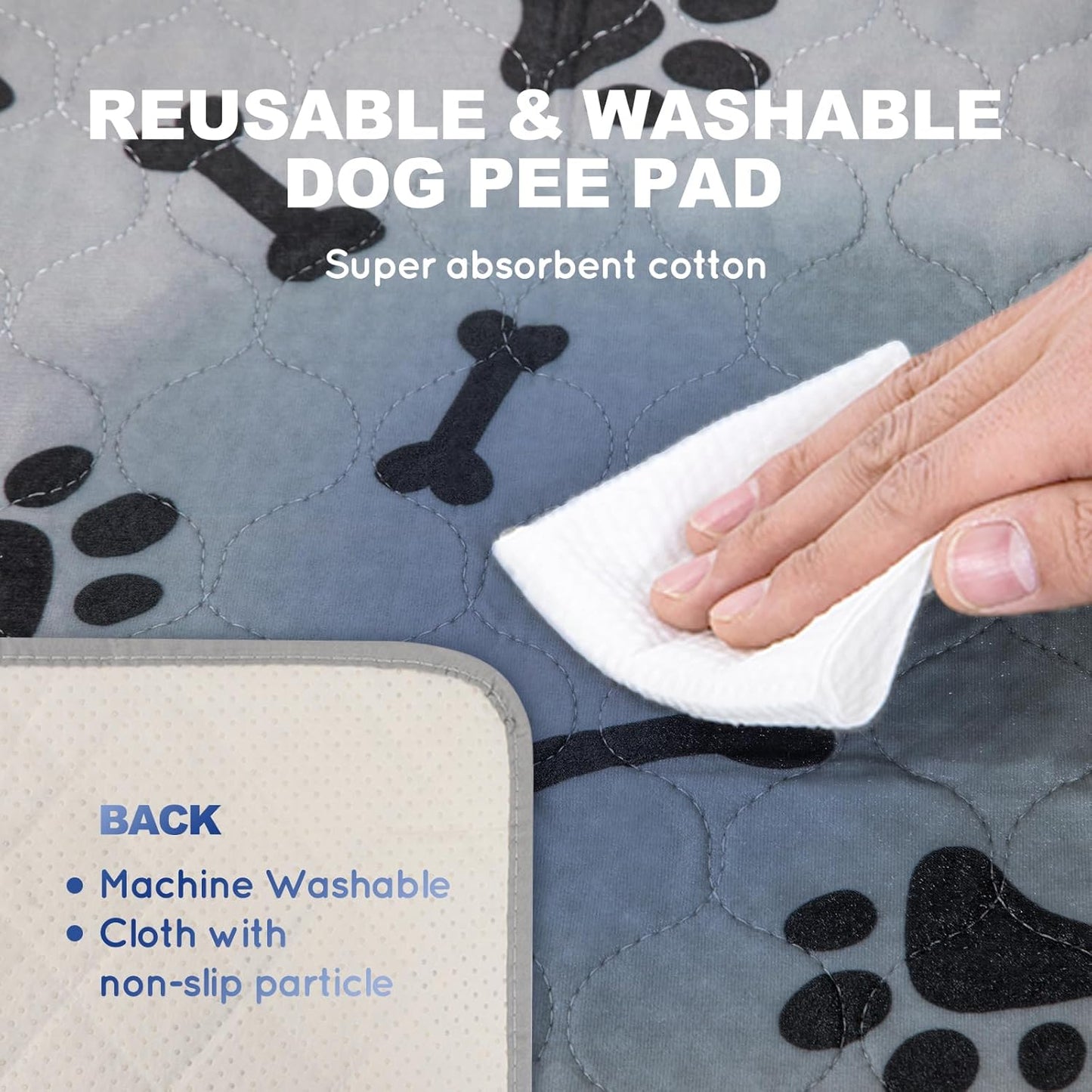 HQ4US 4LEGS Dog Grass Pad with Tray Large 34’’×23’’, Ultra-Absorbent Artificial Grass Pad for Dogs Potty Grass Hemmed Edge for Indoor Potty Training, Reusable Dogs Pee Pads, Dog Litter Box for Balcony
