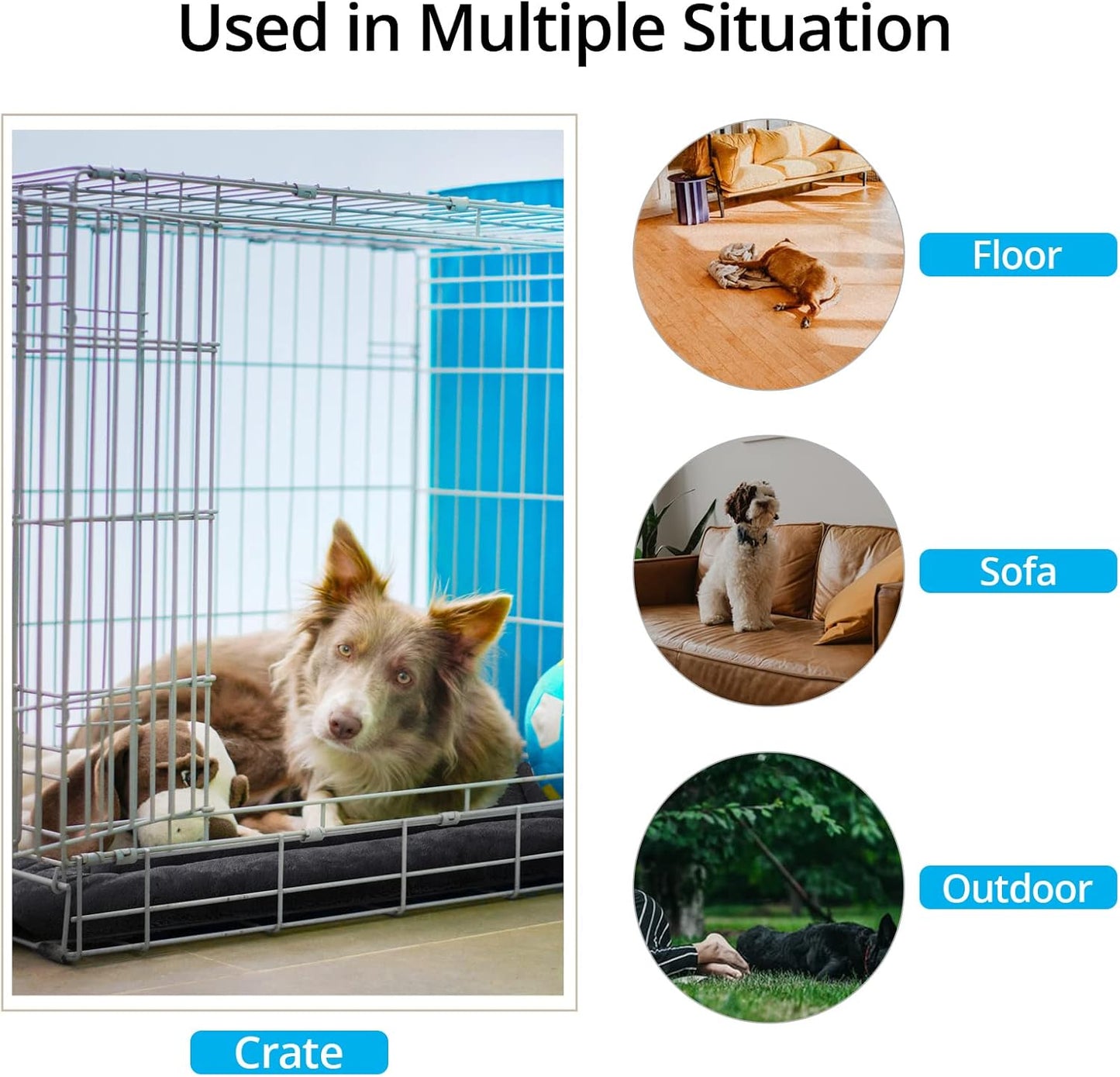 Dog Beds Crate Pad for Medium Dogs Fit Dog Crates,Washable & Anti-Slip Kennel Pad for Dogs Cozy Sleeping Mat,Dark Gray 30inch