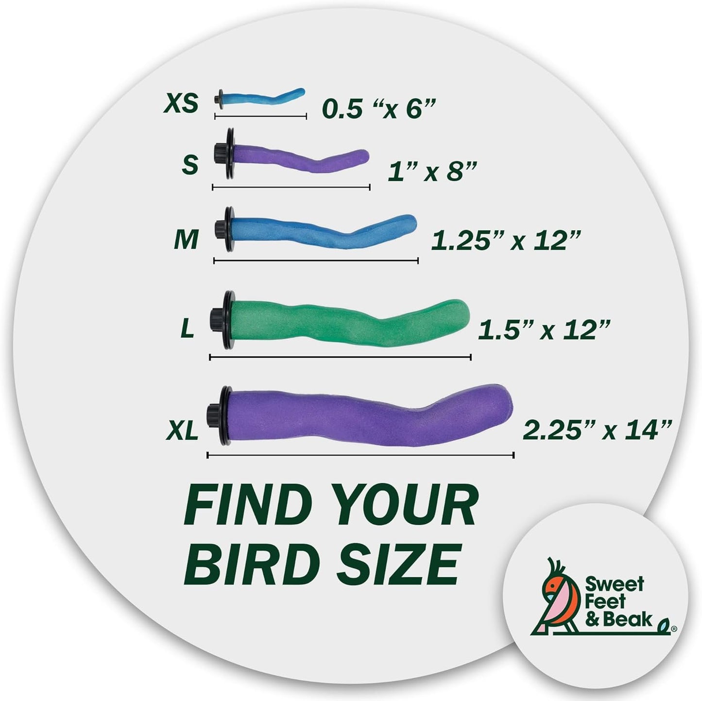 Safety Pumice Perch - Trims Nails and Beak - Promotes Healthy Feet - Safe Non-Toxic Bird Supplies for Bird Cages - Small 8"