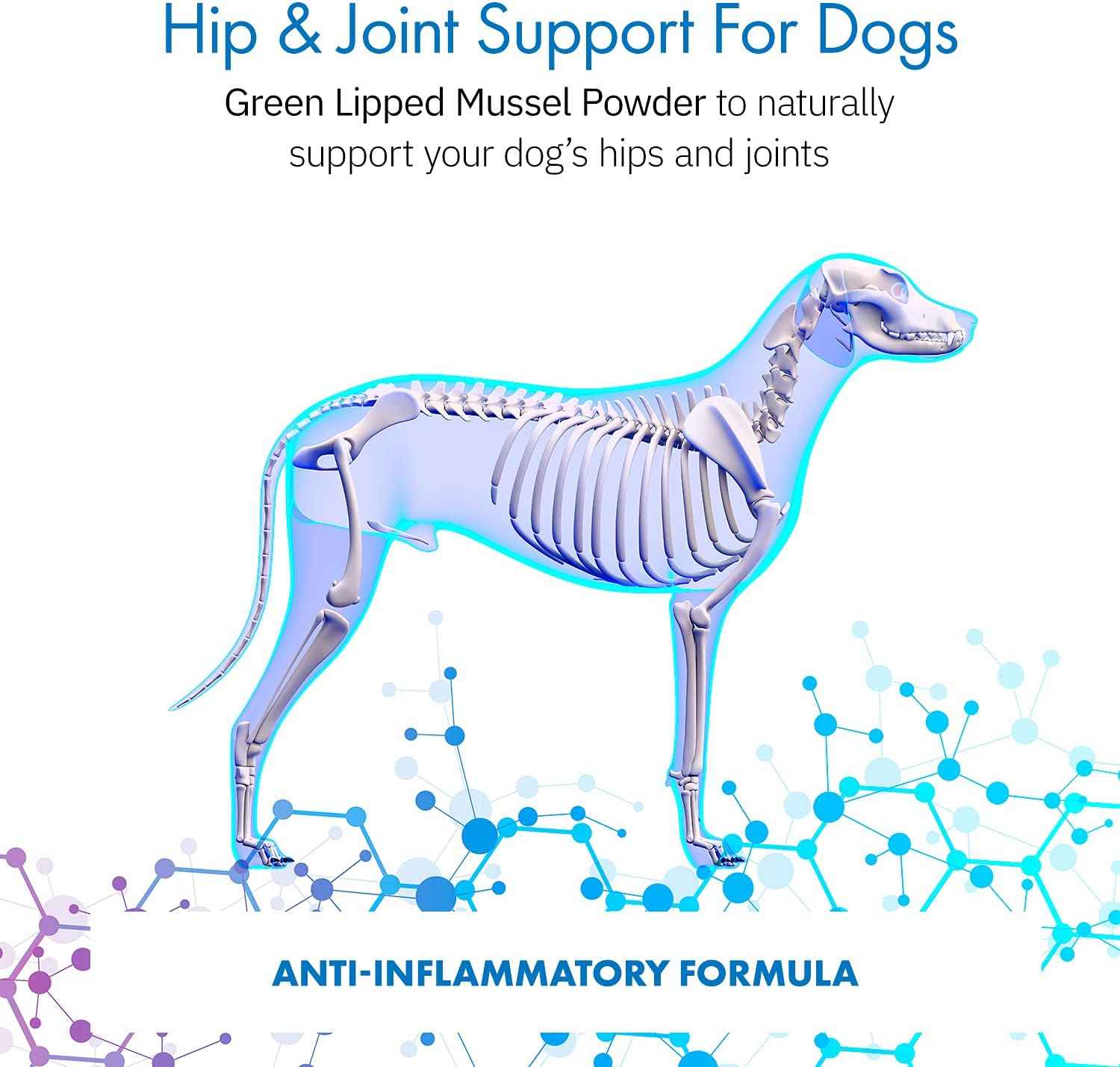 Green Lipped Mussel Powder for Dogs, All-Natural Hip & Joint Support Dietary Supplement Formula for Dogs (120 Servings)