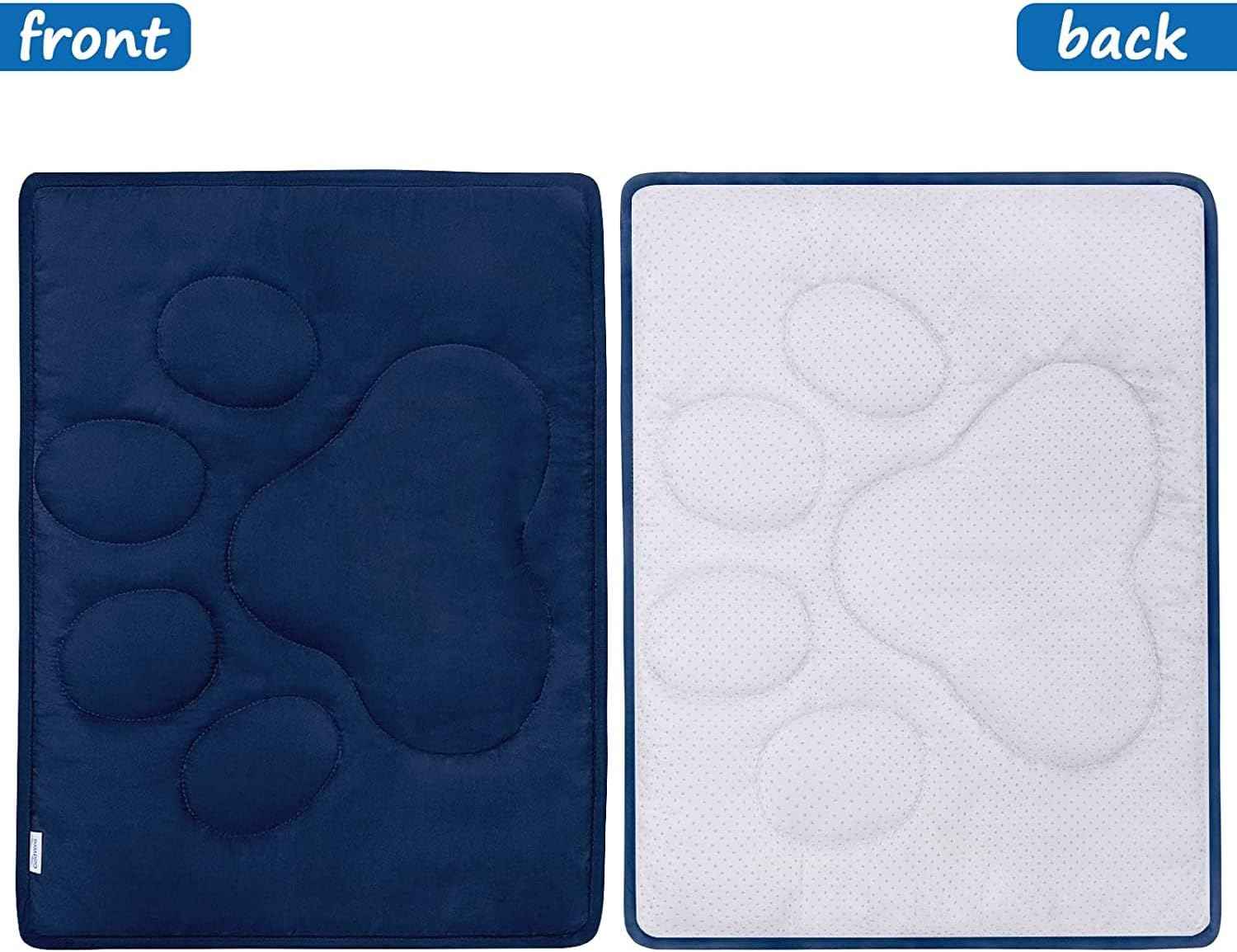 Dog Crate Pad(28"x 42"), Mats for Sleeping, Breathable Crate Bed Kennel Pad,Dark Colored to Hide StainsWashable Dog Bed Crate Mat, Navy