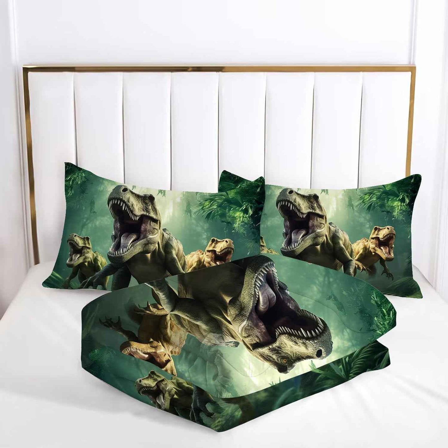 Dino Bedding Set Queen Size for Boys Dino Comforter for Kids 3 Pieces Dinosaur Comforter Set for Home Decor