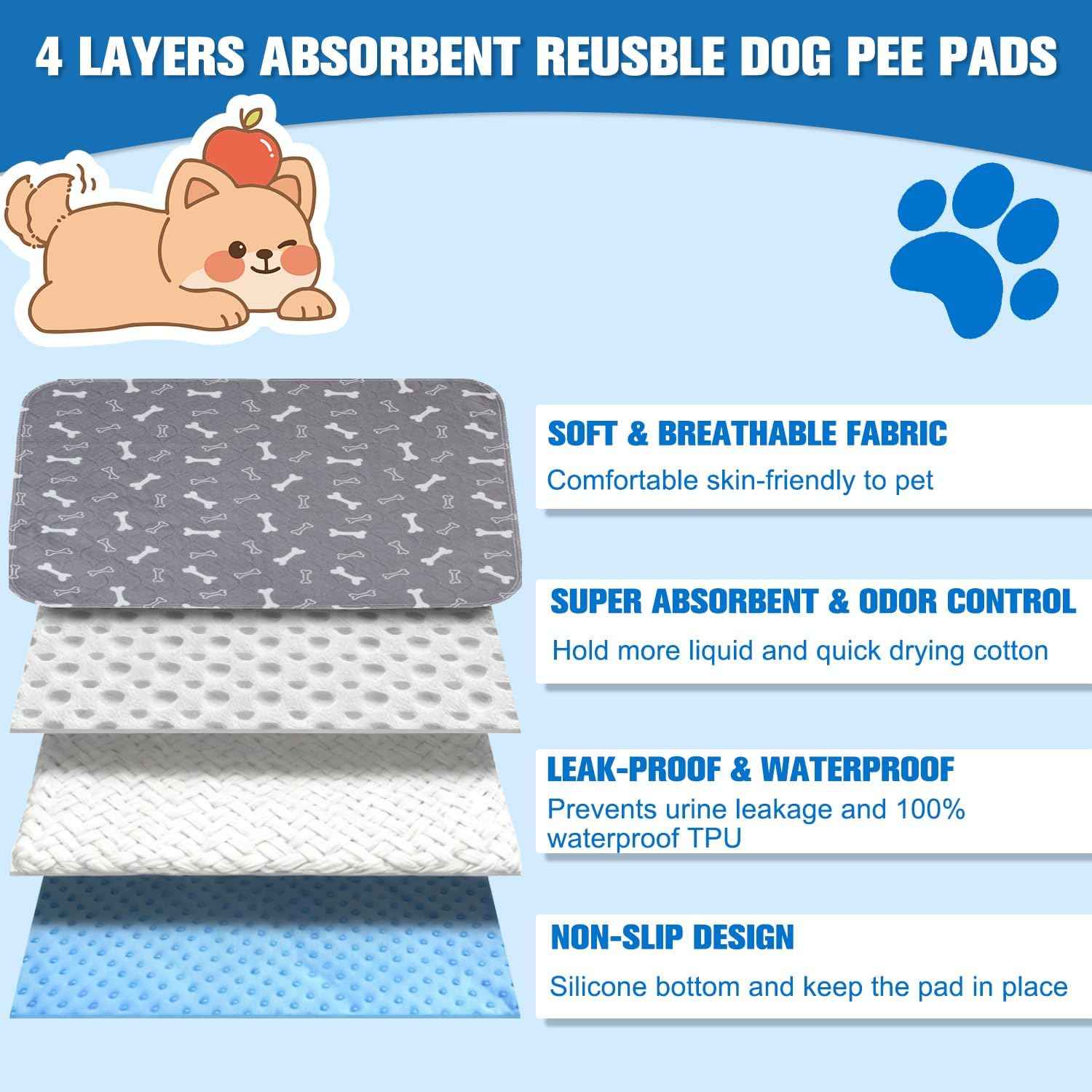 2 Pack Puppy Pads with Pheromones,Washable Puppy Pads for Dogs,Leak-Proof & Anti-Slip,Reusable Absorbent Dog Training Pad for for Playpen,Whelping Box,Potty Training (27.6" × 31.5")