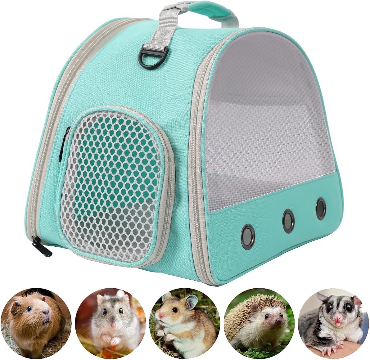 Guinea Pig Carrier,Guinea Pig Carrier for 2,Ventilation Carrier for Bearded Dragon,Reptile Travel Carrier for Lizards Sugar Glider Hedgehog Rat Parrot Birds,Airline Approved Green