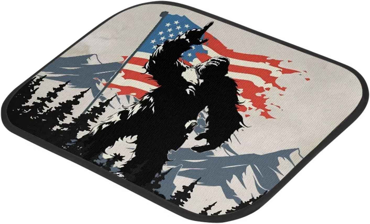 American Flag Car Floor Mats Set of 4 Pcs Bigfoot Carpet with Rubber Backing,Universal Heavy Duty Material Nonslip Auto Floor Liner Decor for Men