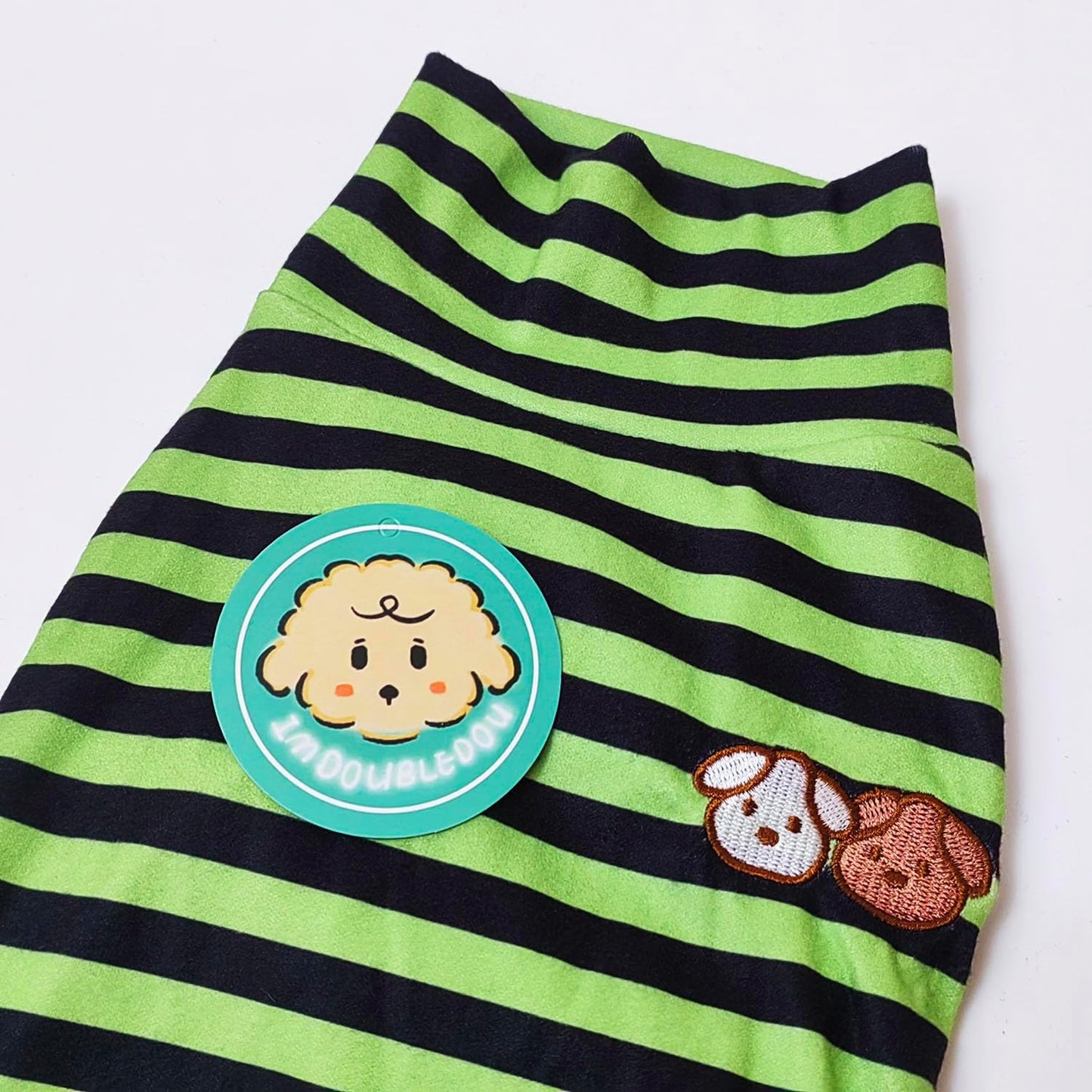 Turtleneck Dog Shirts for Large Dogs, Striped T-Shirt Comfy Stretchy Shirt Puppy Sweater Warm Costumes Pet Pullover Clothes for Big Breeds (Green Striped, 5X-Large)