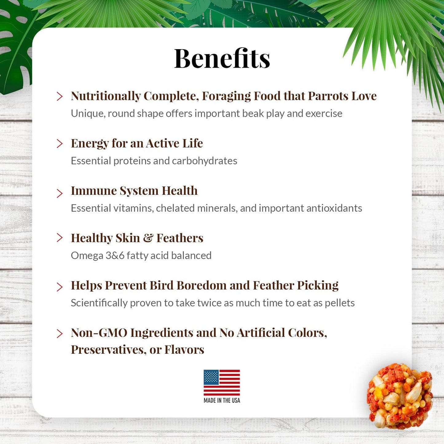 LAFEBER'S Tropical Fruit Nutri-Berries Pet Bird Food, Made with Non-GMO and Human-Grade Ingredients, for Parrots, 14 lb