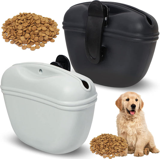 Kamehame Dog Treat Pouch, 2 Pack Silicone Dog Treat Bag Dog Training Treat Pouch with Magnetic Closure and Waist Clip, Portable Wet Treat Training Pouch for Pet Puppy