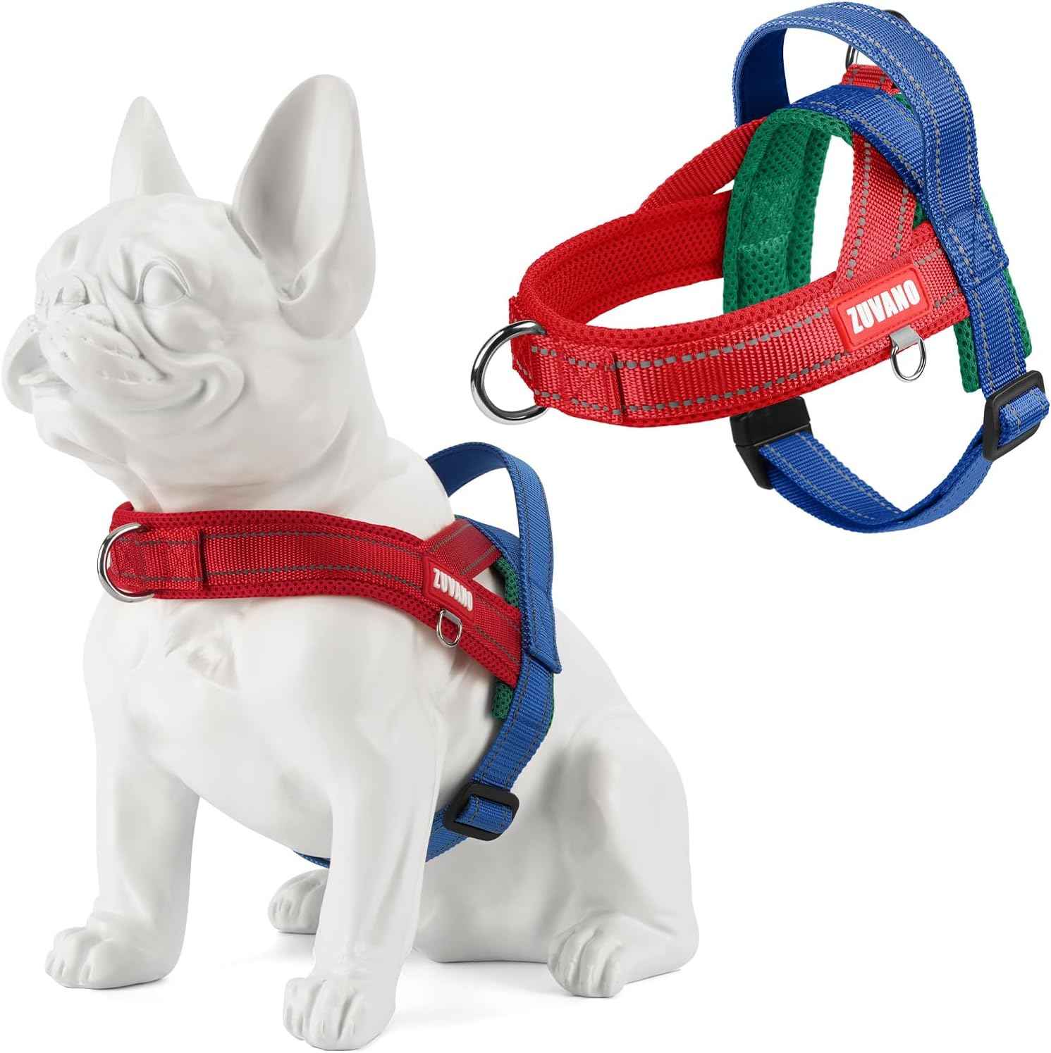 Soft Dog Harness Small Sized Dog, No-Pull Breathable Mesh Padded Vest - Escape Proof Quick Fit Lightweight Harness with Front Clip - Easy Walking Adjustable Vest Harness for Small Dogs, Red, S