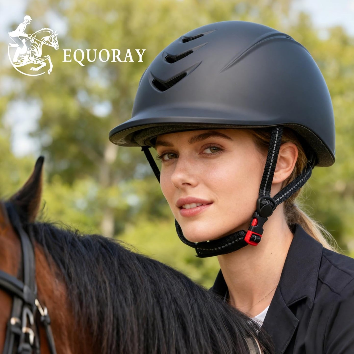 Horse Riding Helmet – Lightweight Equestrian Helmet with Airflow Vents, Adjustable Dial & Removable Liner