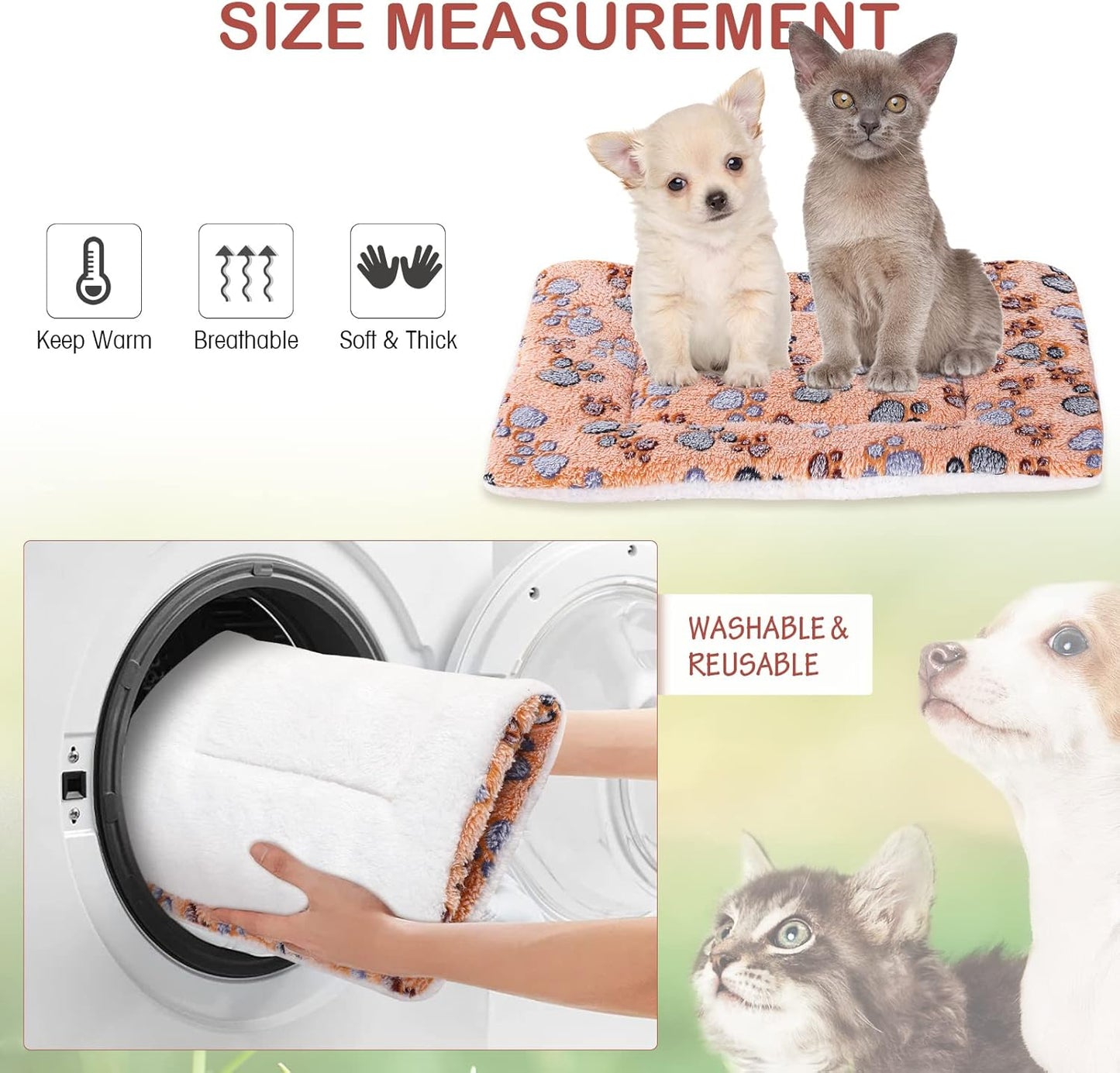 Tuanse 4 Pack Ultra Soft Dog Cat Bed Mat with Cute Prints Reversible Fleece Dog Crate Kennel Pad Cozy Washable Thickened Hamster Guinea Pig Pet Bed Mat for Small Animals(13 x 19 Inches,Vivid Color)