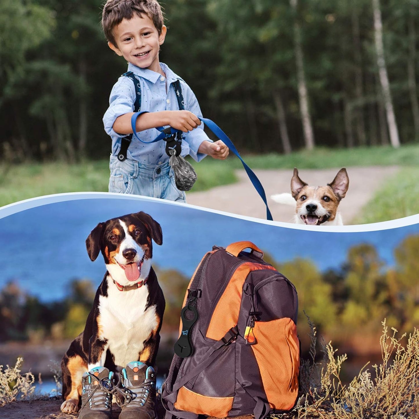 PuppyDoggy Dog Poop Bag Holder for Leash Waste Bag Carrier Dog Poop Bag Dispenser for Walking Running Bicycle Accessory 4 Pieces