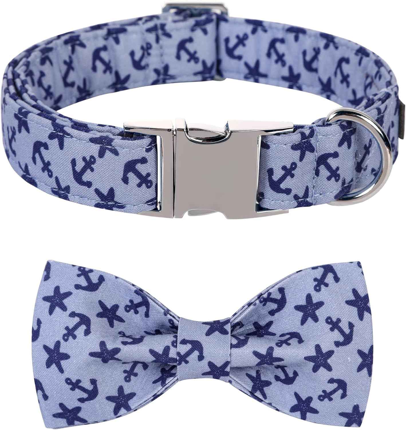 Lionet Paws Dog Collar with Bowtie, Summer Bowtie Collar for Dog,Adjustable Comfortable Dog Collar Gift for Puppy Small Medium Large Dog