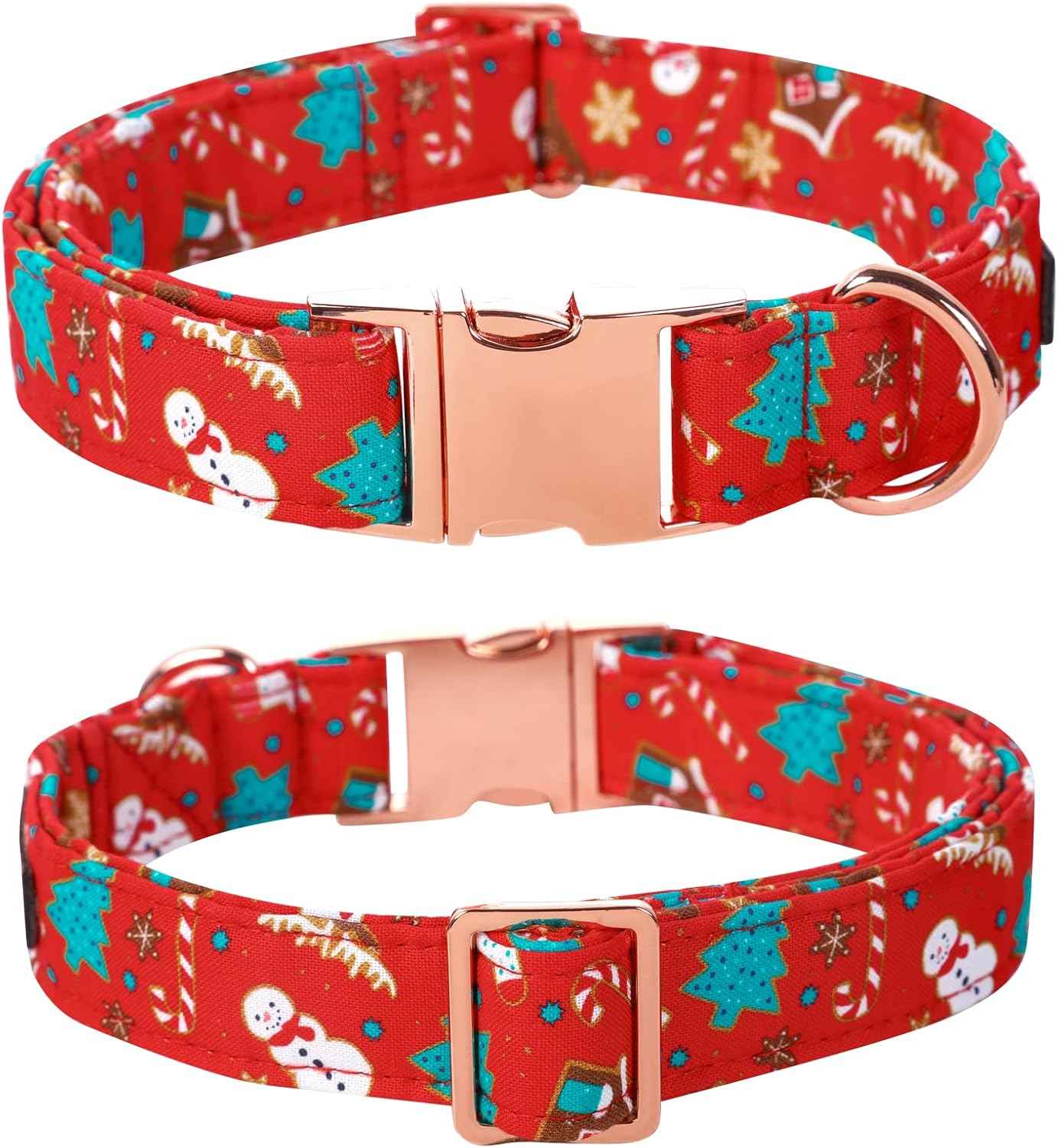 Lionet Paws Christmas Dog Collar with Flower, Dog Flower Collar with Metal Buckle for Dogs and Cats, Adjustable Comfortable Dog Collar Girl Gift, XS, Neck 8-12 in