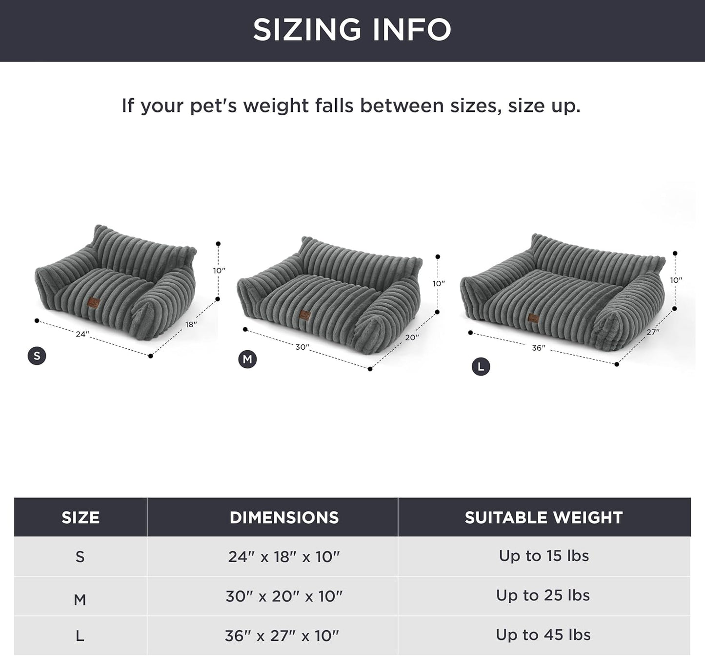 Bedsure Cute Cat Couch for Pets - Fluffy Small Dog Sofa with Premium Soft Corduroy Fleece, Pet Sofa with Removable Washable Cover, Supportive Dog Couch Bed for Small Medium Dogs, 30inch, Warm Grey