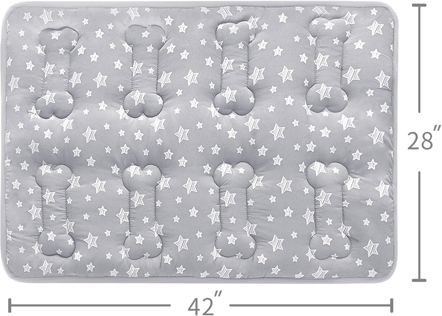 Dog Crate Mat (42" X 28"), Soft Dog Bed Mat with Cute Prints, Personalized Crate Pad, Anti-Slip Bottom, Machine Washable Kennel Pad