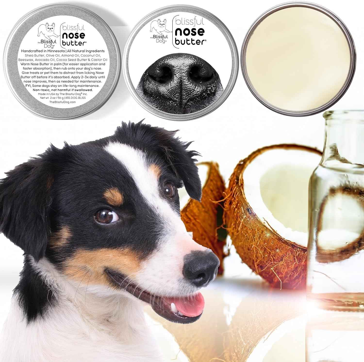 The Blissful Dog Every Dog Nose Butter, Versatile Dog Nose Balm for Dry Nose, Handcrafted Nose Moisturizer, Easy-to-Apply Dog Essentials, Unscented, 1 oz.