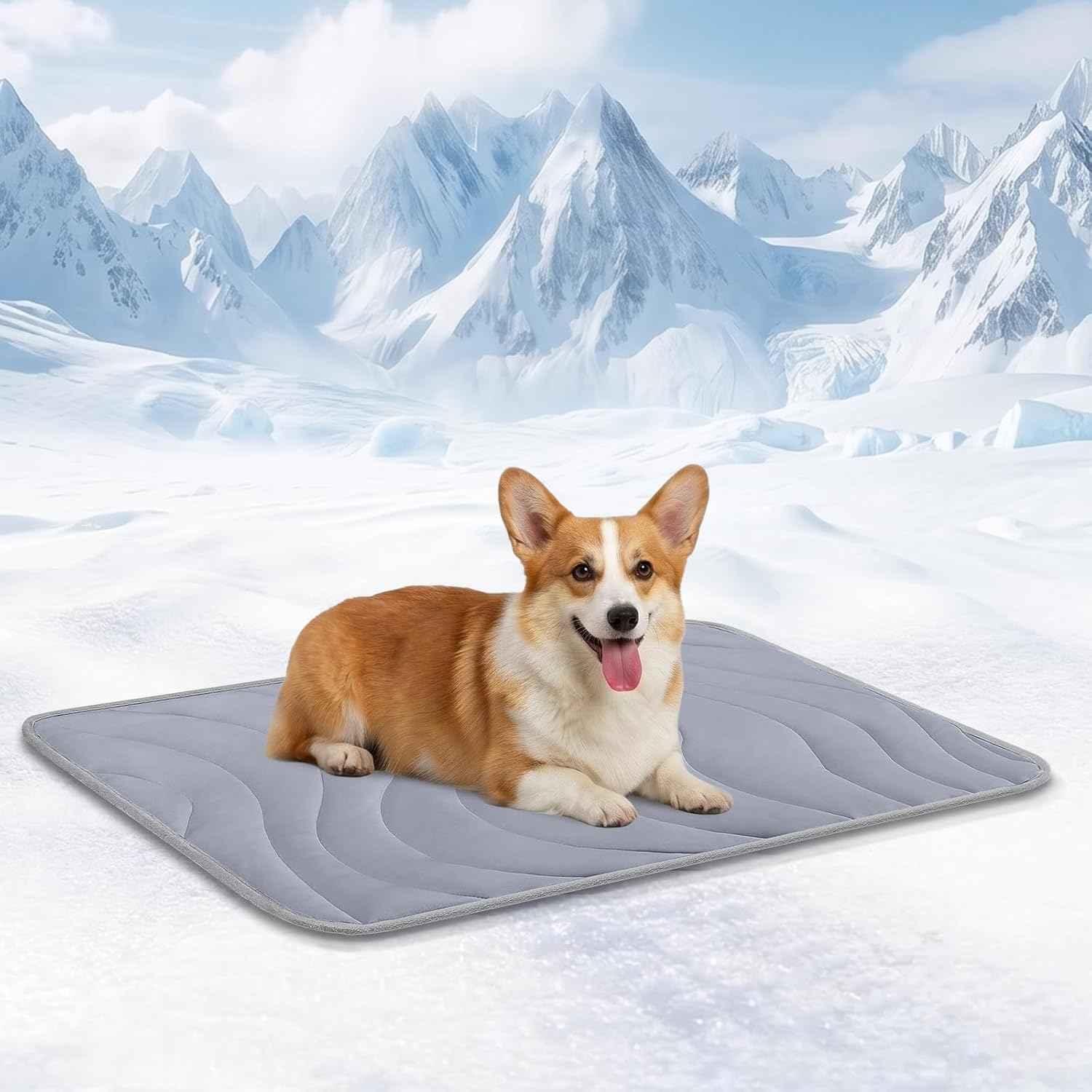 Cozyide Dog Cooling Mat, Q-Max>0.45 Thin Breathable Cooling Mat for Large Dogs, Washable Reversible Dog Pad for Four Seasons, 36"" L x 23"" W, Dark Grey