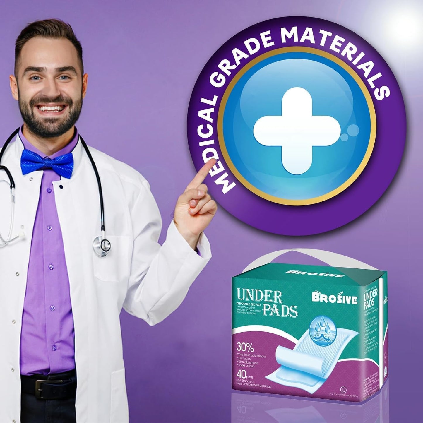 Disposable Bed Pads for Incontinence 23" x 36" - 80 Count, Leak-Proof Chucks Pads for Adults, Elderly and Pets, Absorbent Disposable Underpads, Incontinence Bed Pads Disposable for Beds