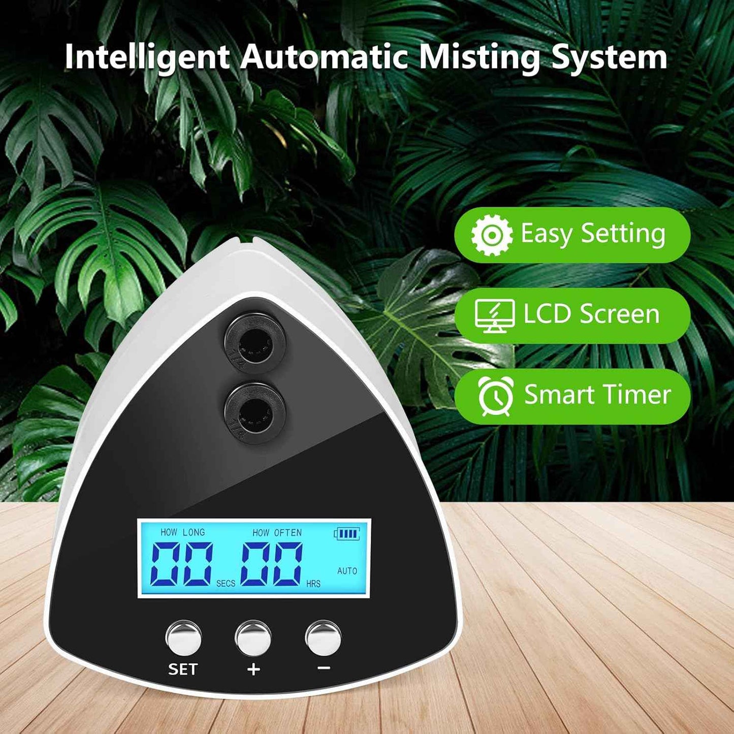 Reptile Misting System | Automatic Humidifier with 2 Nozzles, LCD Screen & Timer for Terrariums