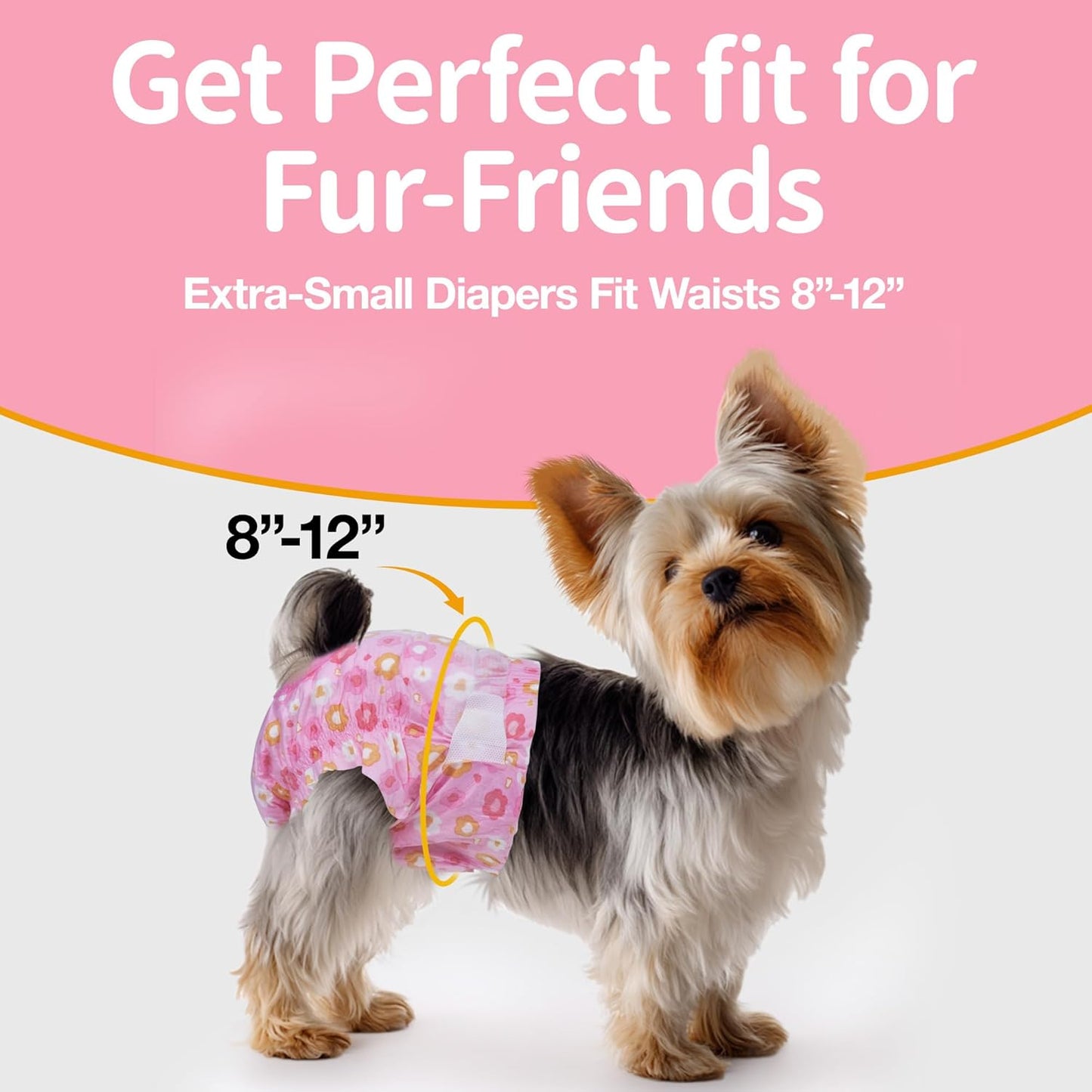 Pet Soft Dog Diapers Female, Disposable Female Dog Diaper, Doggie Diapers for Cat Puppy with Adjustable Foam Tail Hole(Pink,36XS)
