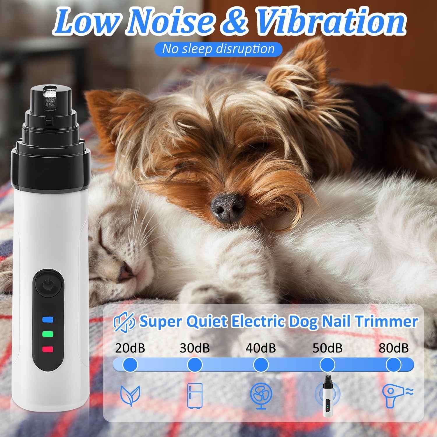 Silent Groom Pro Nail Grinder,2025 Upgraded Dog Nail Trimmer,Rechargeable USB Charging Pet Nail Grinder for Dog Nail Grinders,Pet Paws Grooming Smoothing Tool