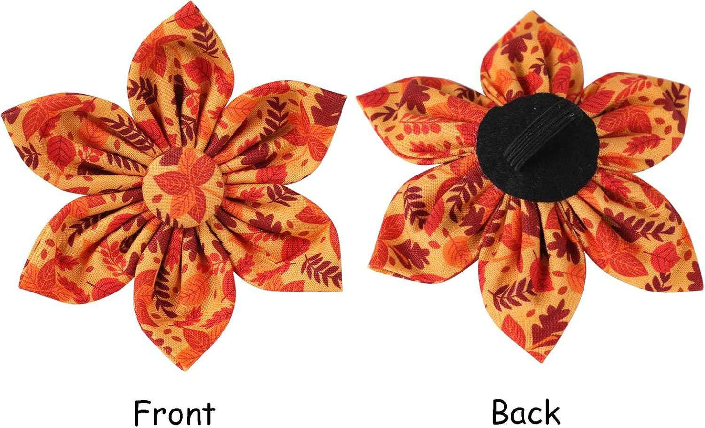 Lionet Paws Dog Collar with Flower - Cute Cotton Adjustable Flower Dog Collar with Metal Buckle for Large Dog Girl Gift, XL, Neck 16-26in