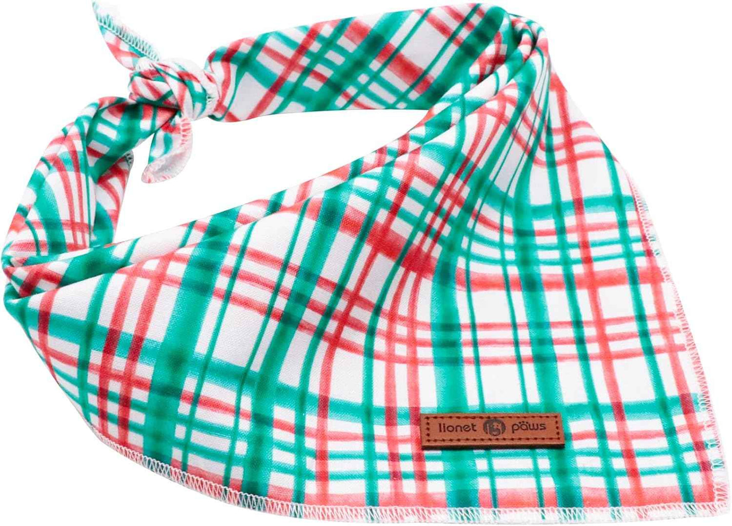 Lionet Paws Christmas Dog Bandana,Fabric Dogs Kerchief for Medium Large Dogs,Dog Cotton Triangle Bibs Scarf for Girl Boy