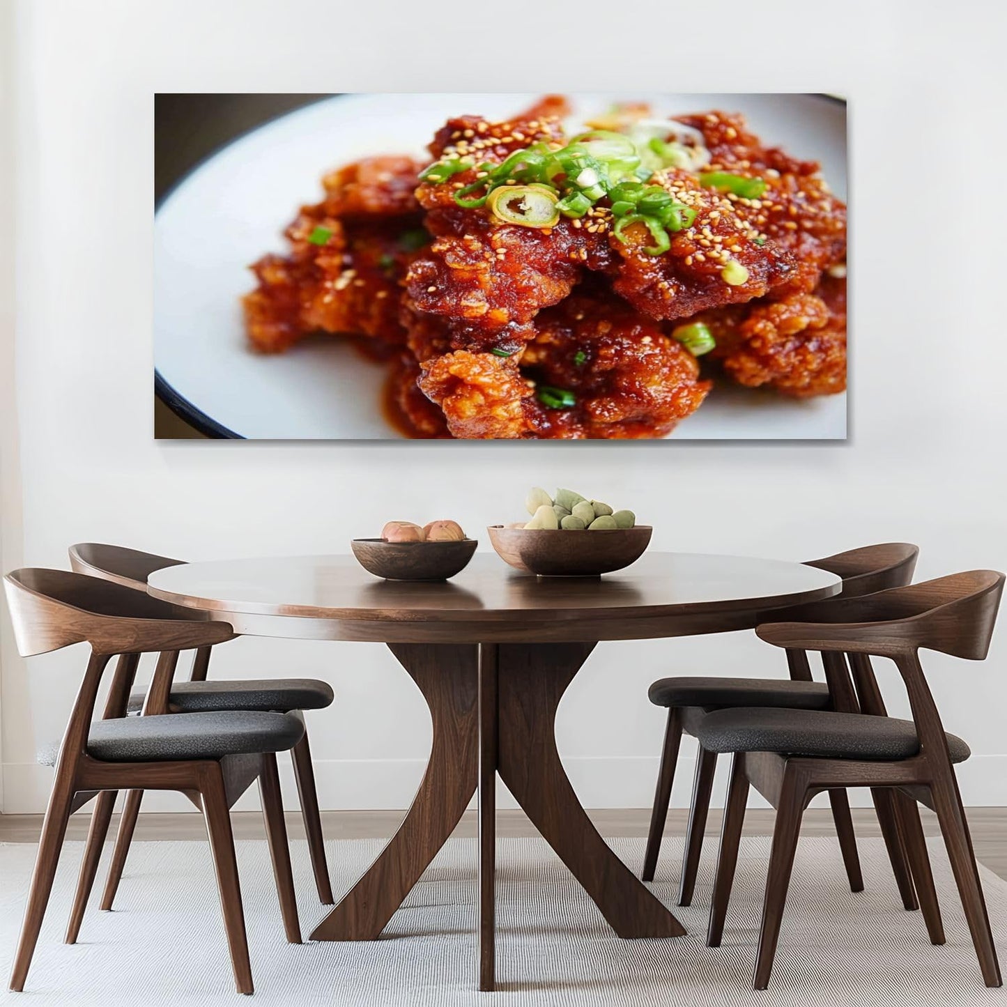 Canvas Wall Art Prints Korean spicy fried chicken Large Framed Wall Art Painting Artwork Poster Hanging Home Decor for Living Room Office Bathroom 30"x60"