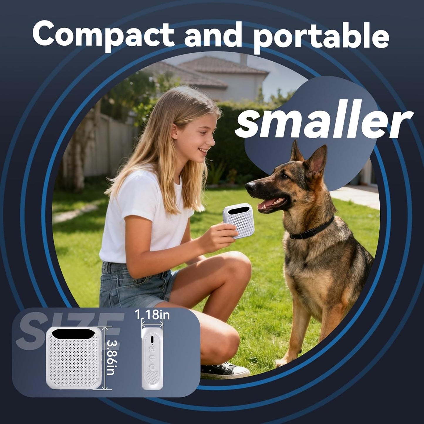 MALOK Anti Barking Device for Dogs, Ultrasonic Dog Bark Deterrent Devices with Adjustable Frequency & Range, Rechargeable Pet Bark Training Tool for Walking, Yard and Indoor & Outdoor Use
