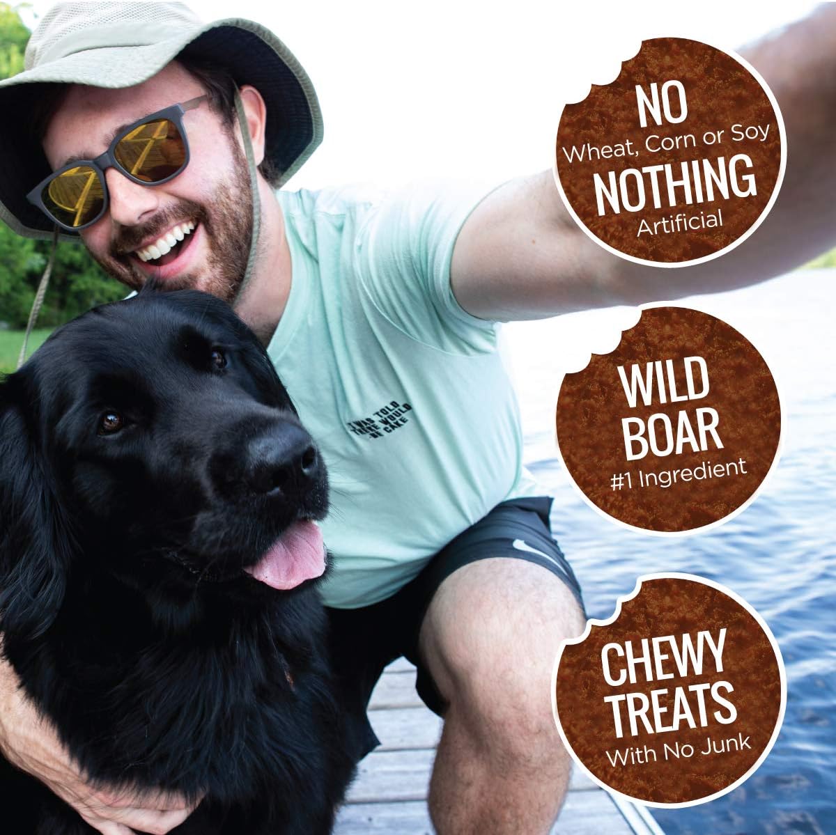 Smart Cookie All Natural Dog Treats - Wild Boar & Sweet Potato - Training Treats for Dogs with Allergies, Sensitive Stomachs - Soft Dog Treats, Chewy, Grain Free, Human-Grade, Made in USA - 5oz Bag