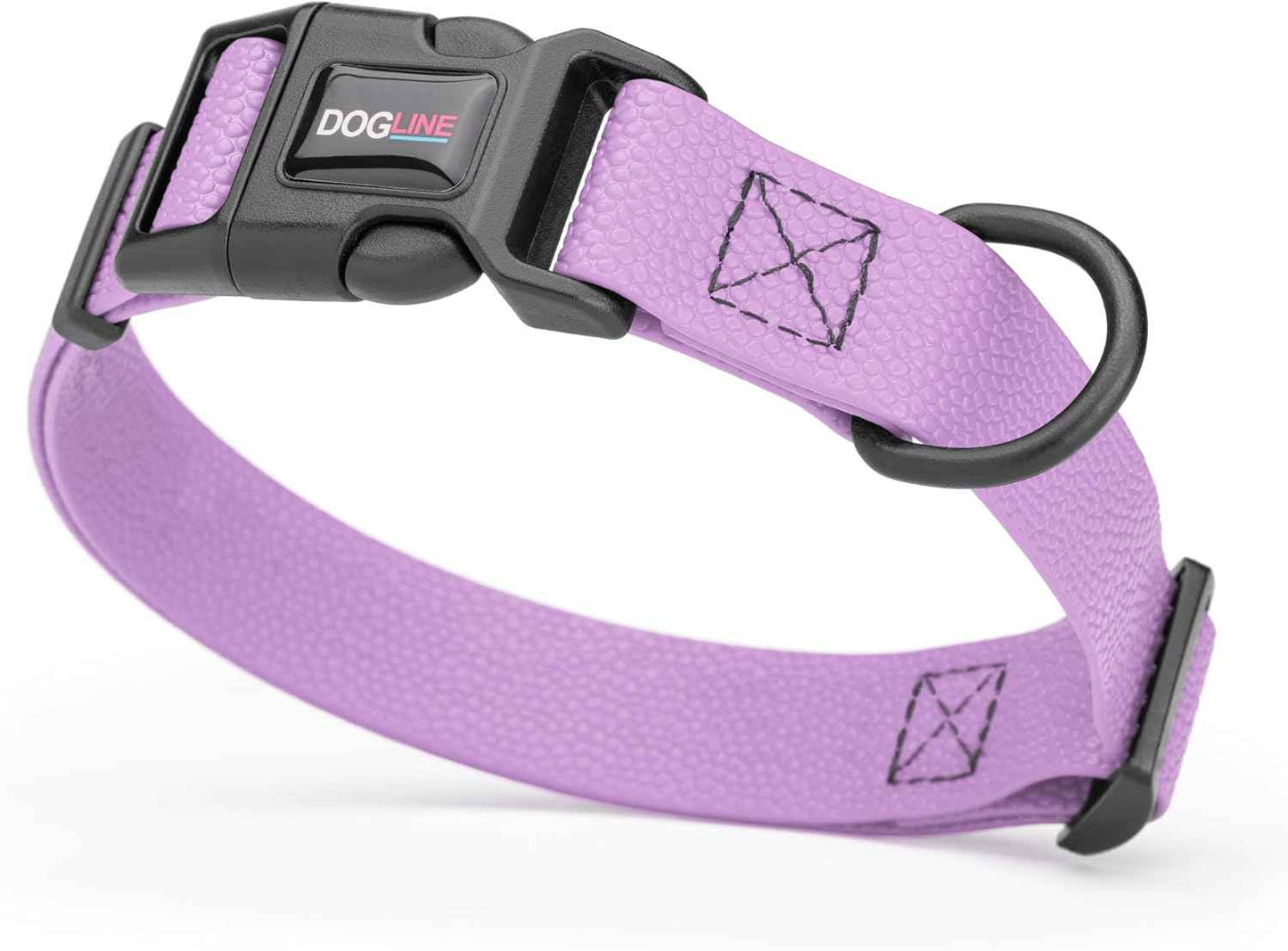 Waterproof BioThane Dog Collar with Pebble Emboss - Quick Release Buckle, Odor Resistant, Durable & Easy Clean Design for Everyday Wear and Outdoor Use, Made in USA (Amethyst Purple, W 1" L 15-25")