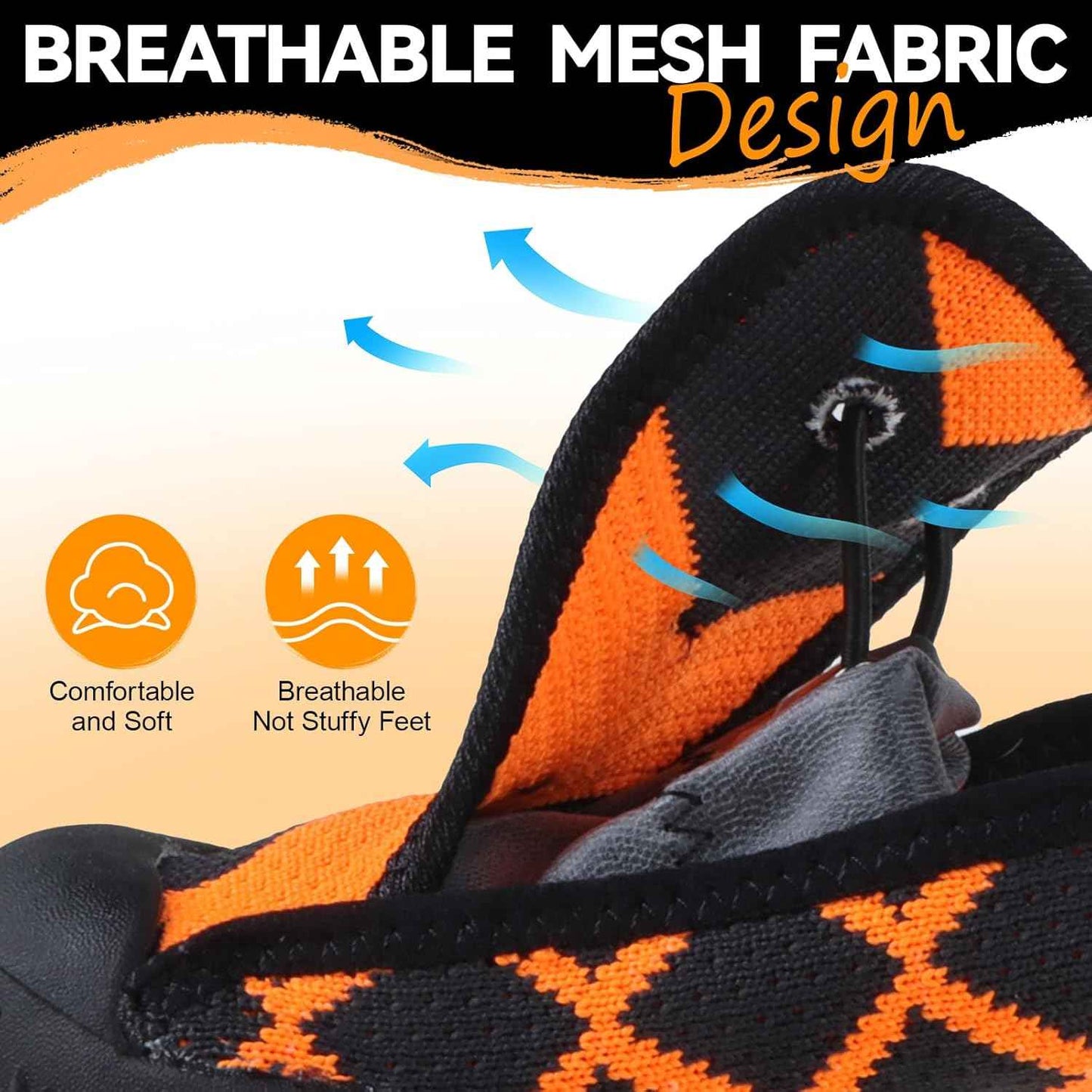 Dog Shoes for Large Small Medium Dogs,Waterproof Dog Boots & Paw Protectors with Breathable Mesh for Summer Hot Pavement,Anti-Slip Dog Booties for Hiking Hardwood Floors Winter Snow (Orange-1)