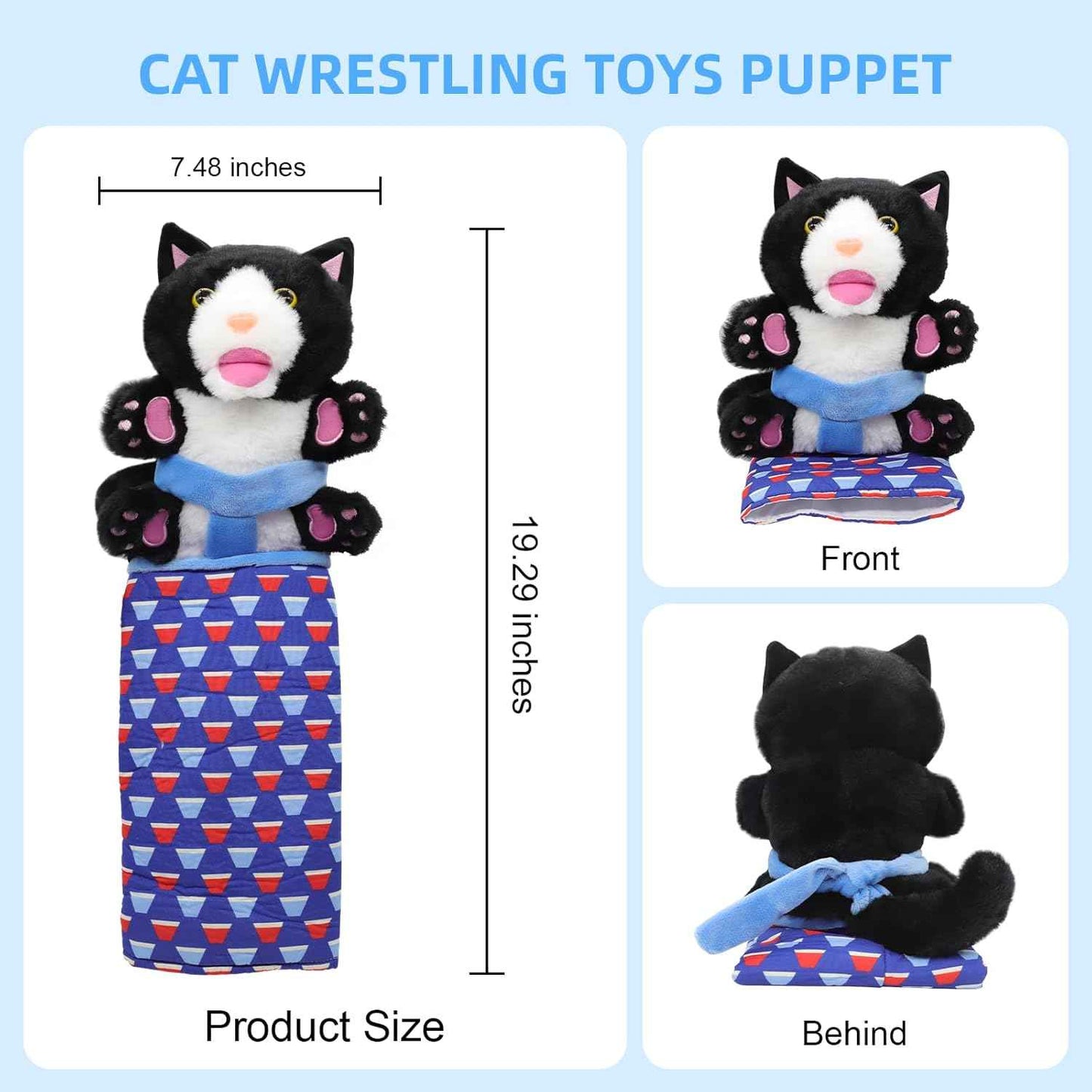 Cat Wrestling Toys Puppet,Cat Wrestling Glove,Cats Wrestler for Cultivate Pets' Interests,Hand Puppets with Tough Padding for Safe and Fun Interactive Play Cat Toy Gift