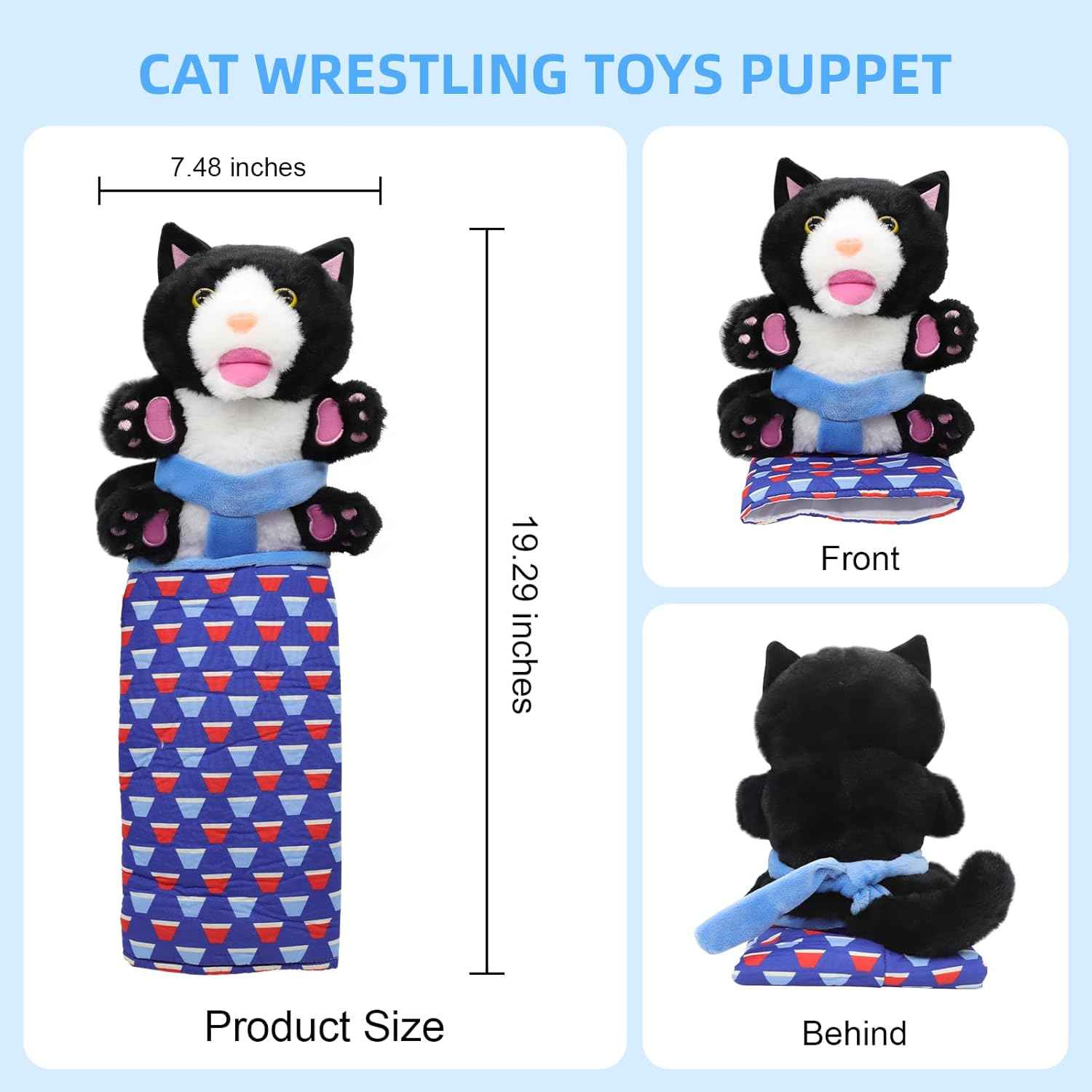 Cat Wrestling Toys Puppet,Cat Wrestling Glove,Cats Wrestler for Cultivate Pets' Interests,Hand Puppets with Tough Padding for Safe and Fun Interactive Play Cat Toy Gift