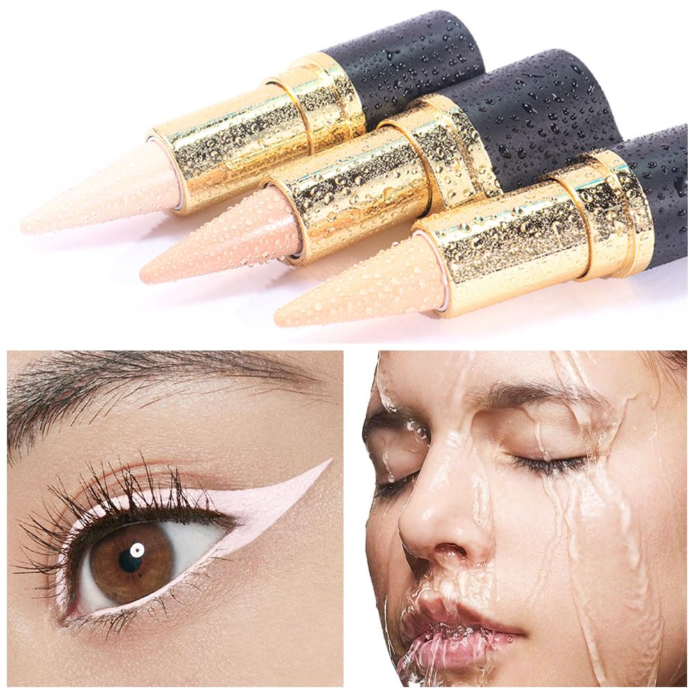 evpct 2Pcs Pastel Pink Gel Eyeliner Pencil Waterproof for Women Eye Face Paint, Pink Matte Cream Eyeliner Stick Crayon, Cat Eye Liners Eyeshadow Makeup Smooth Glide delineador de ojos contra el agua