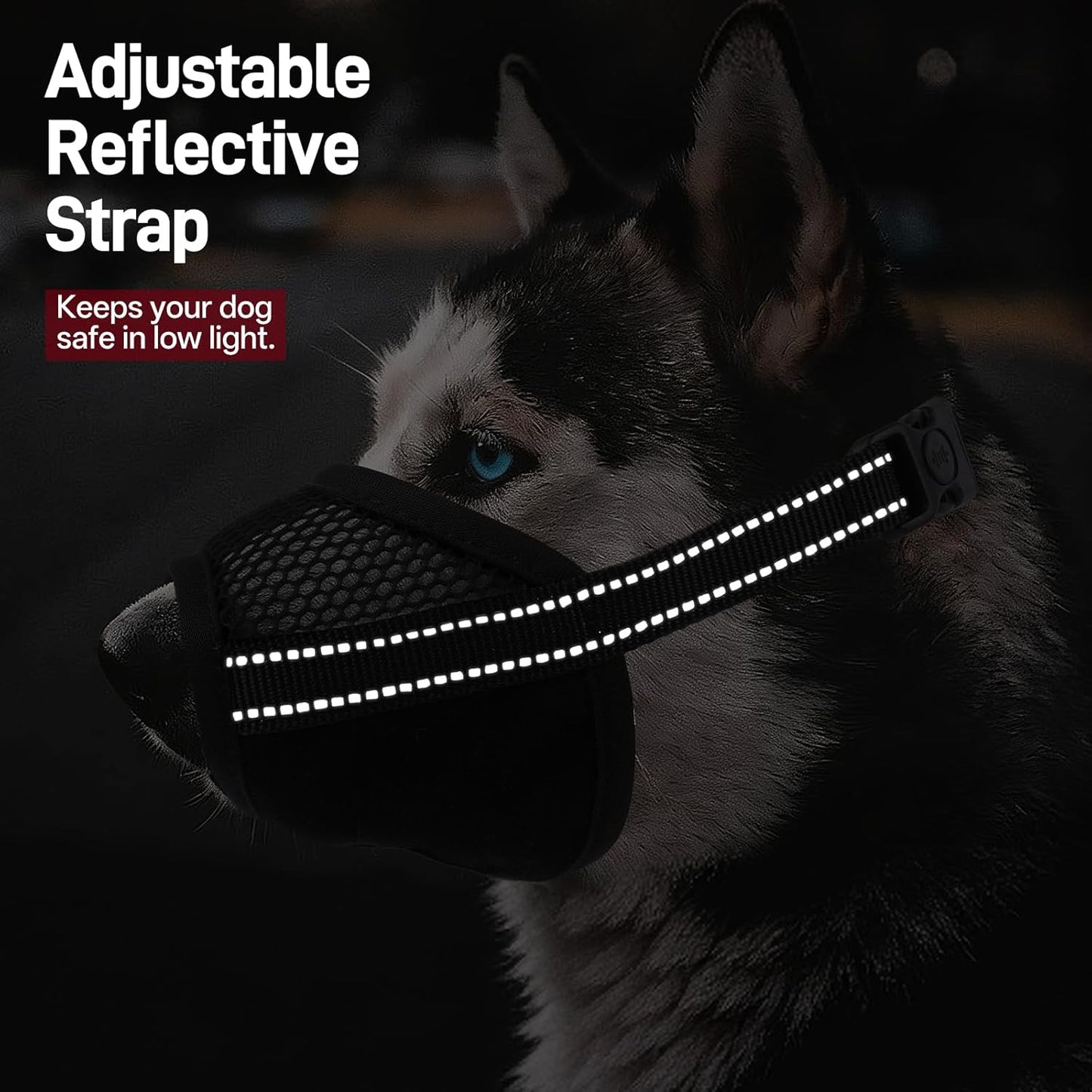 Pezluxe 2-Pack Dog Muzzle, Soft Air Mesh Muzzle Anti Biting Barking Chewing, Secure & Breathable Drinkable Pets Muzzles with Adjustable Strap, for Small Medium Large Dogs (Black-S)