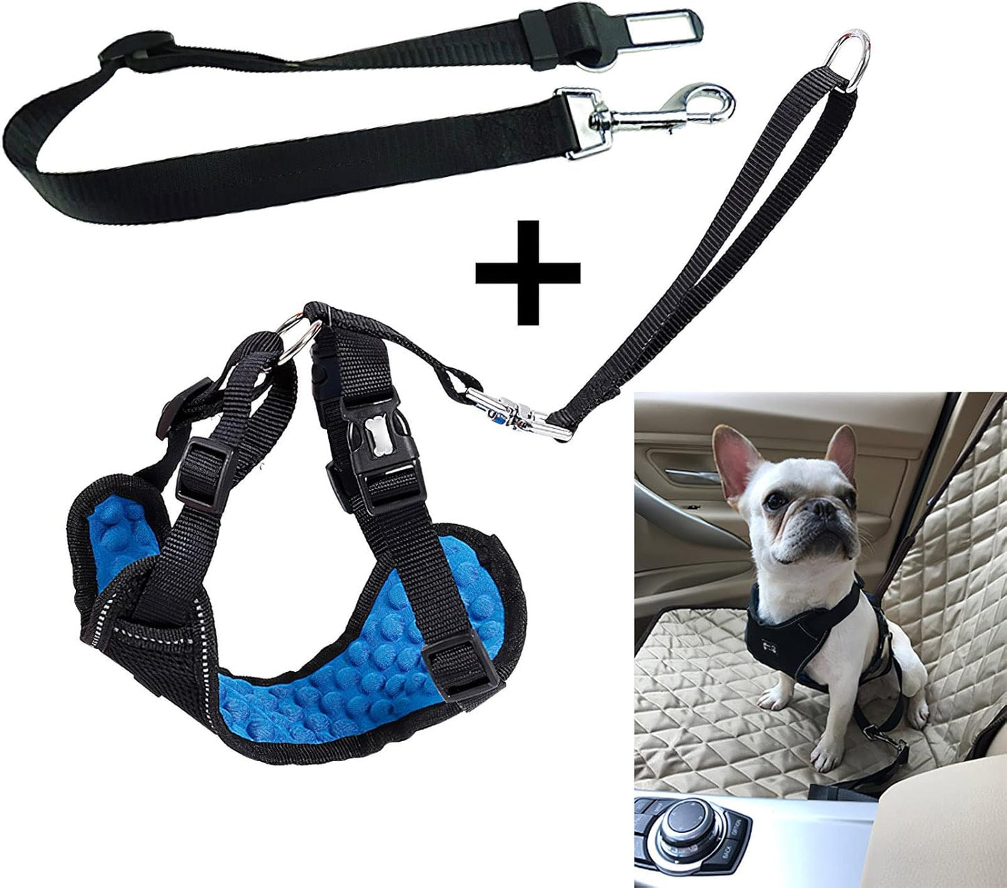 Dog Safety Vest Pet Vehicle Seat Belt, Adjustable Strap and Buckle Car Leash Dog Seat Belt Dog Vest Harness Pet Car Harness Vehicle Seat Belt for Small Medium Dogs Cats (XL)