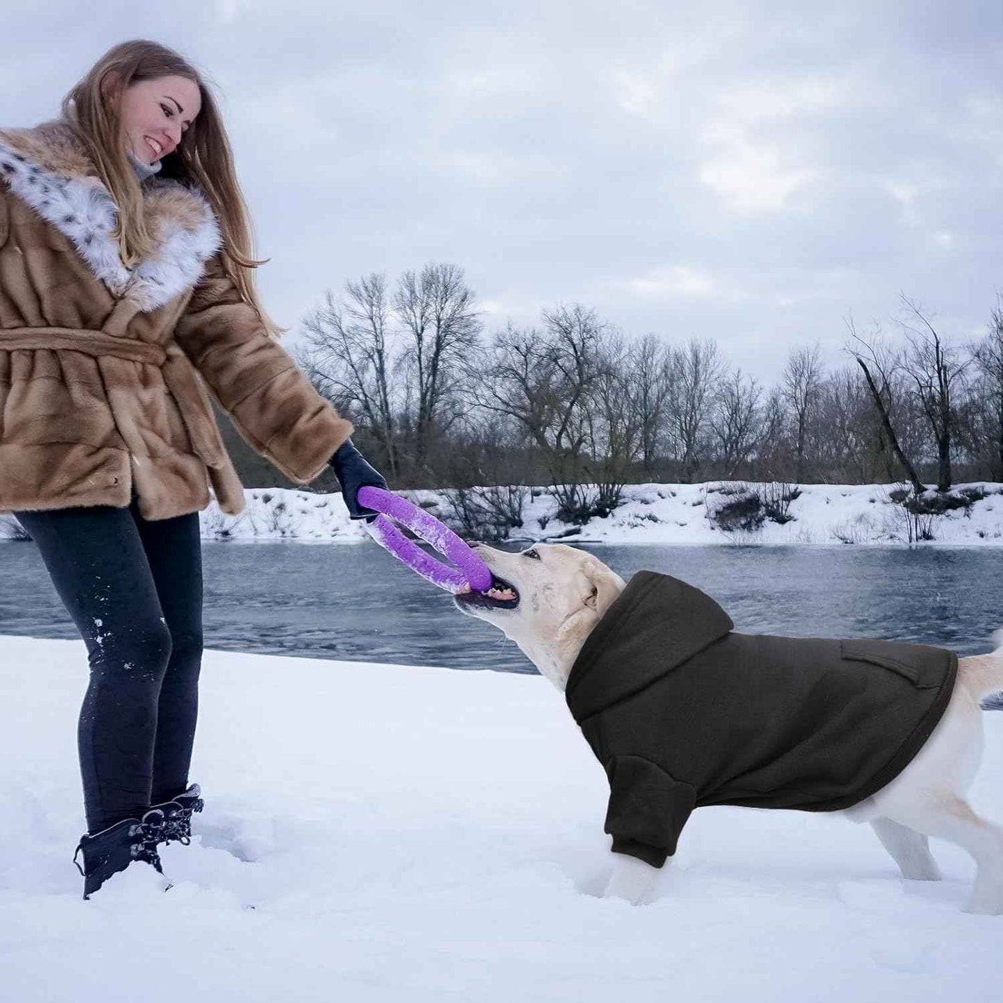Dog Sweaters for Large Dogs Dog Hoodie Fleece Sweater Soft Clothes Sweatshirt with Pocket Hoodie for Large Dogs(Black&XXL)