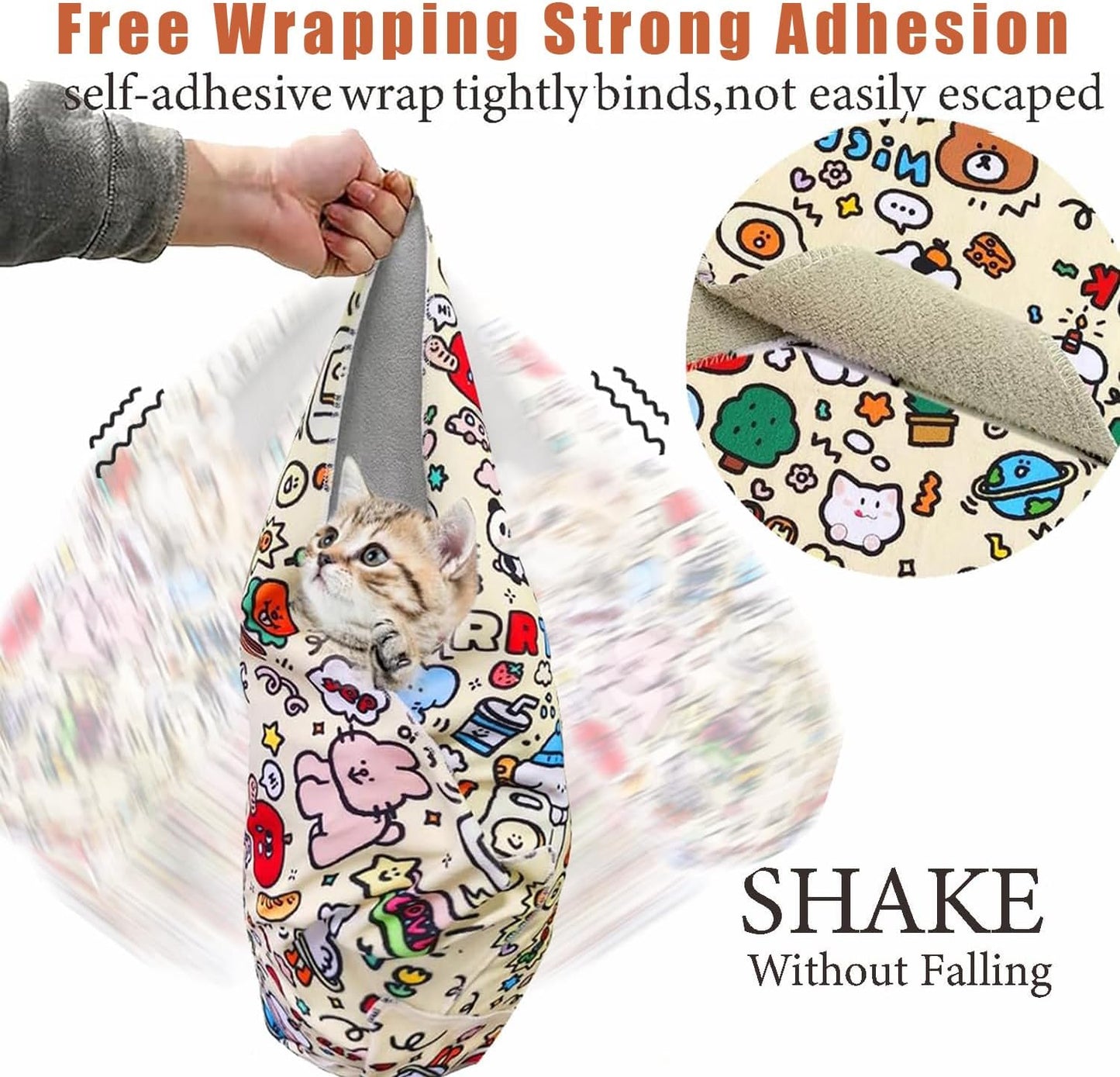 35.5'' Cat Grooming Wrap for Cutting Nails, 2026 Self-Adherent Cat Wrap, Anti-Escape Calming Cat Swaddle Wrap for Medicine, Nail Clipping, Teeth Brushing, Ear Cleaning