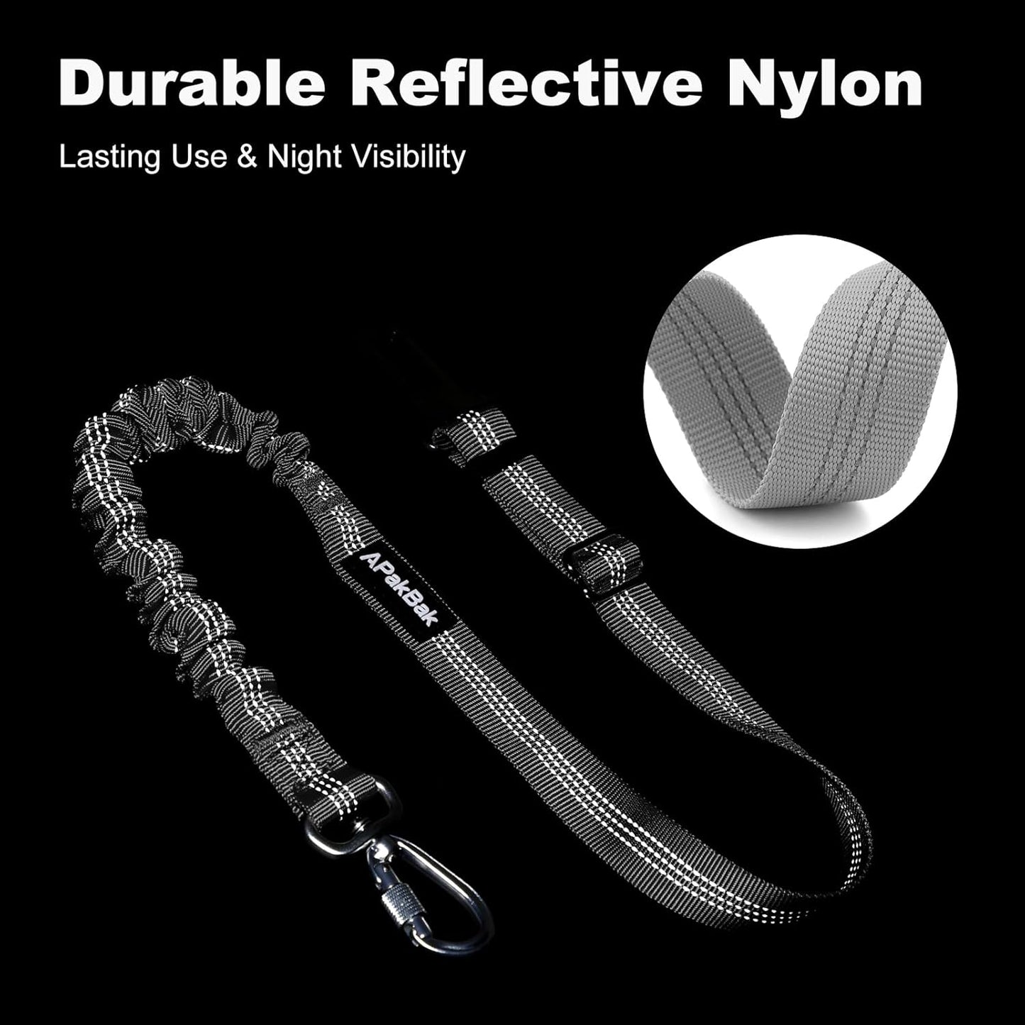 Dog Seat Belt for Car, Adjustable Dog Car Harness Seatbelt for Small Medium Large Dogs, Heavy Duty Travel Safety Restraint with Locking Aluminum Hook & Reflective Nylon Strap, Gray