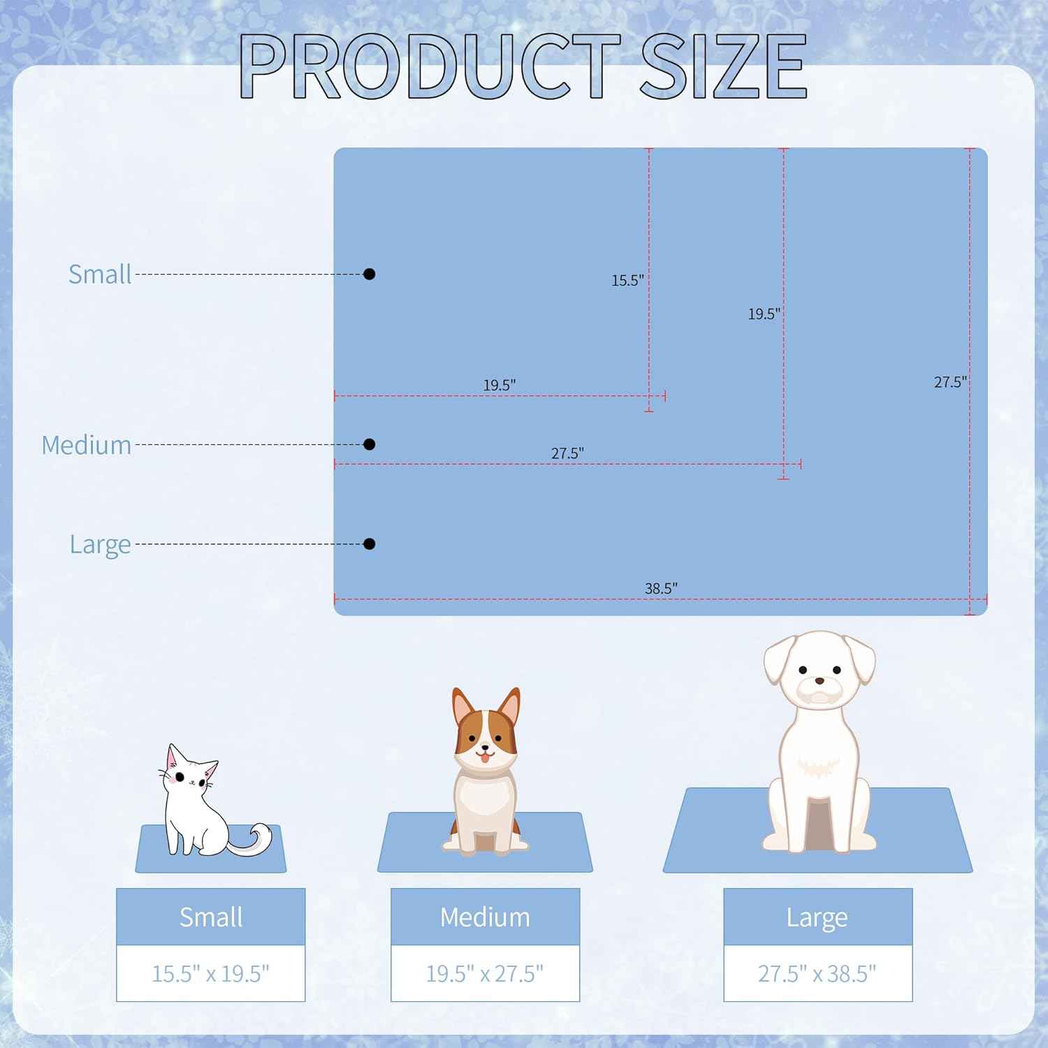 NACOCO Pet Cooling Mat Cat Dog Cushion Pad Summer Cool Down Comfortable Soft for Pets and Adults (L, Blue)