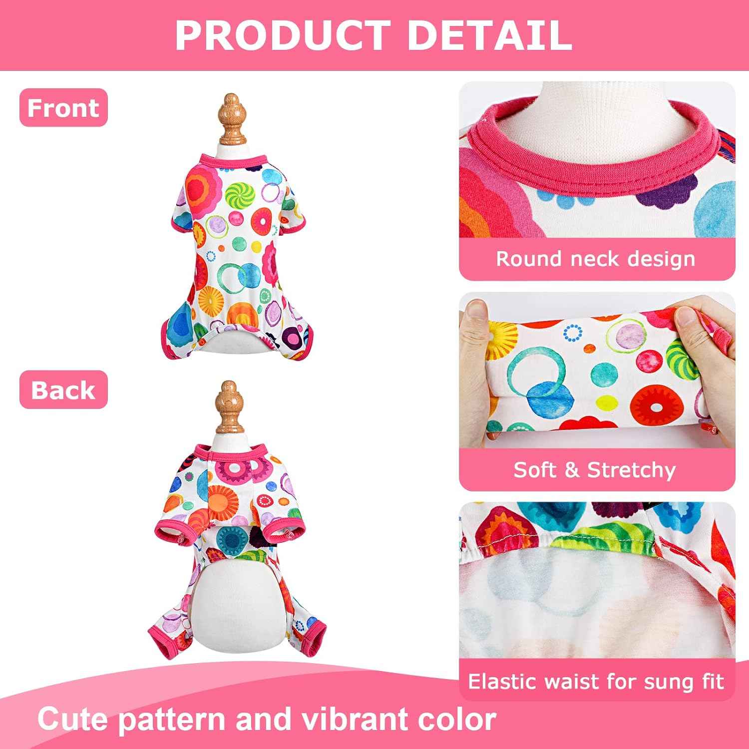 Dog Pajamas Pjs Summer Fall Dog Clothes for Small Dogs Girl - Boy - Medium Size Dogs, Soft Stretchy Puppy Clothes Doggie Onesies Cat Pet Jammies Outfit Floral