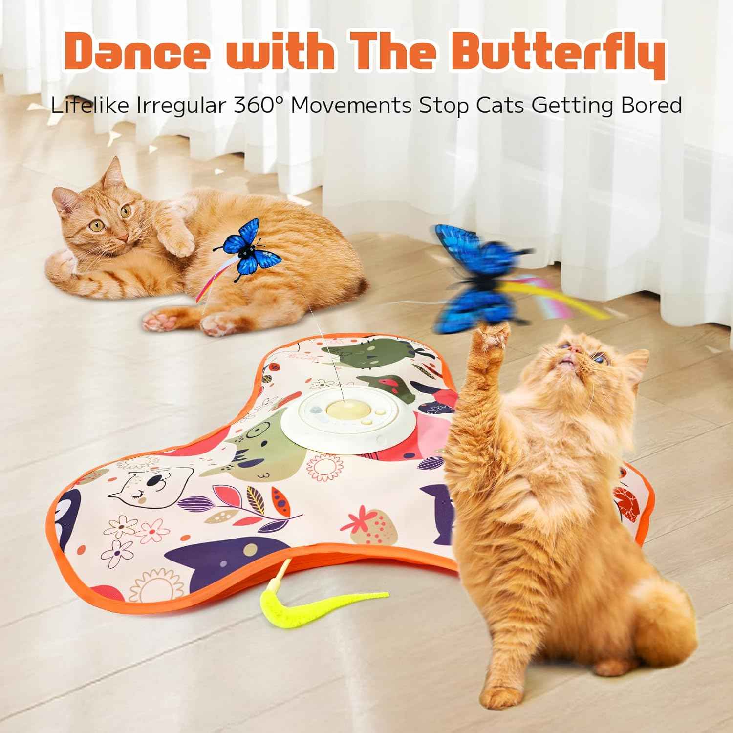 Interactive Cat Toy, Hide and Seek cat Toy,Kitten Toys for Indoor Cats,Rechargeable Automatic Cat Toy, Exercise Toy for Indoor Cats