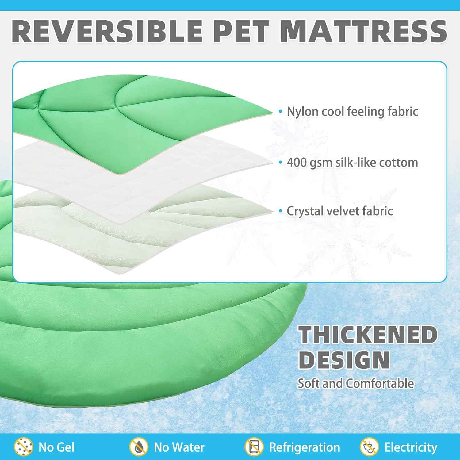 KOOLTAIL Cat Cooling Mat, Upgraded Two Sided Cooling Pad for Dogs Cats Puppy, Soft Summer Pet Sleeping Blanket Kennel to Keeping Cool, Washable Dog Mats for Crate Sofa Bed Outdoor Indoor, Leaf Shaped