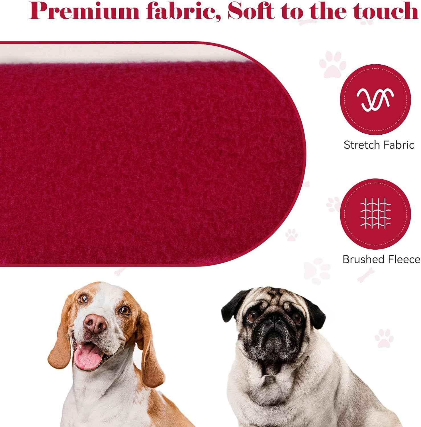 Dog Sweaters for Large Dogs Pet Sweater Solid Soft Brushed Fleece Dog Hoodie Clothes Pet Hoodie Sweatshirt with Pocket(Red-L)